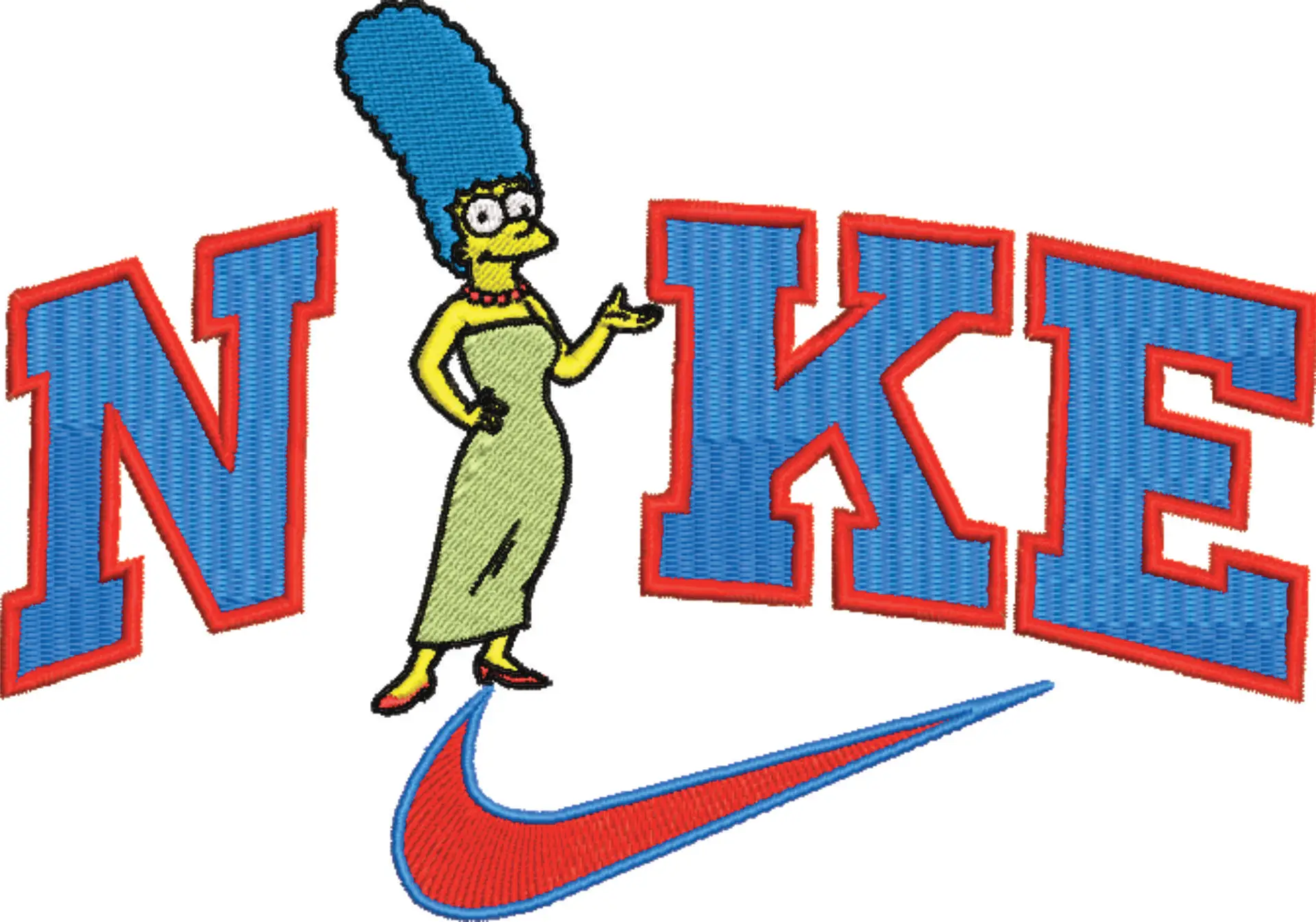 Nike Swoosh Marge Simpson - Nike embroidery design file - instant download — view 4