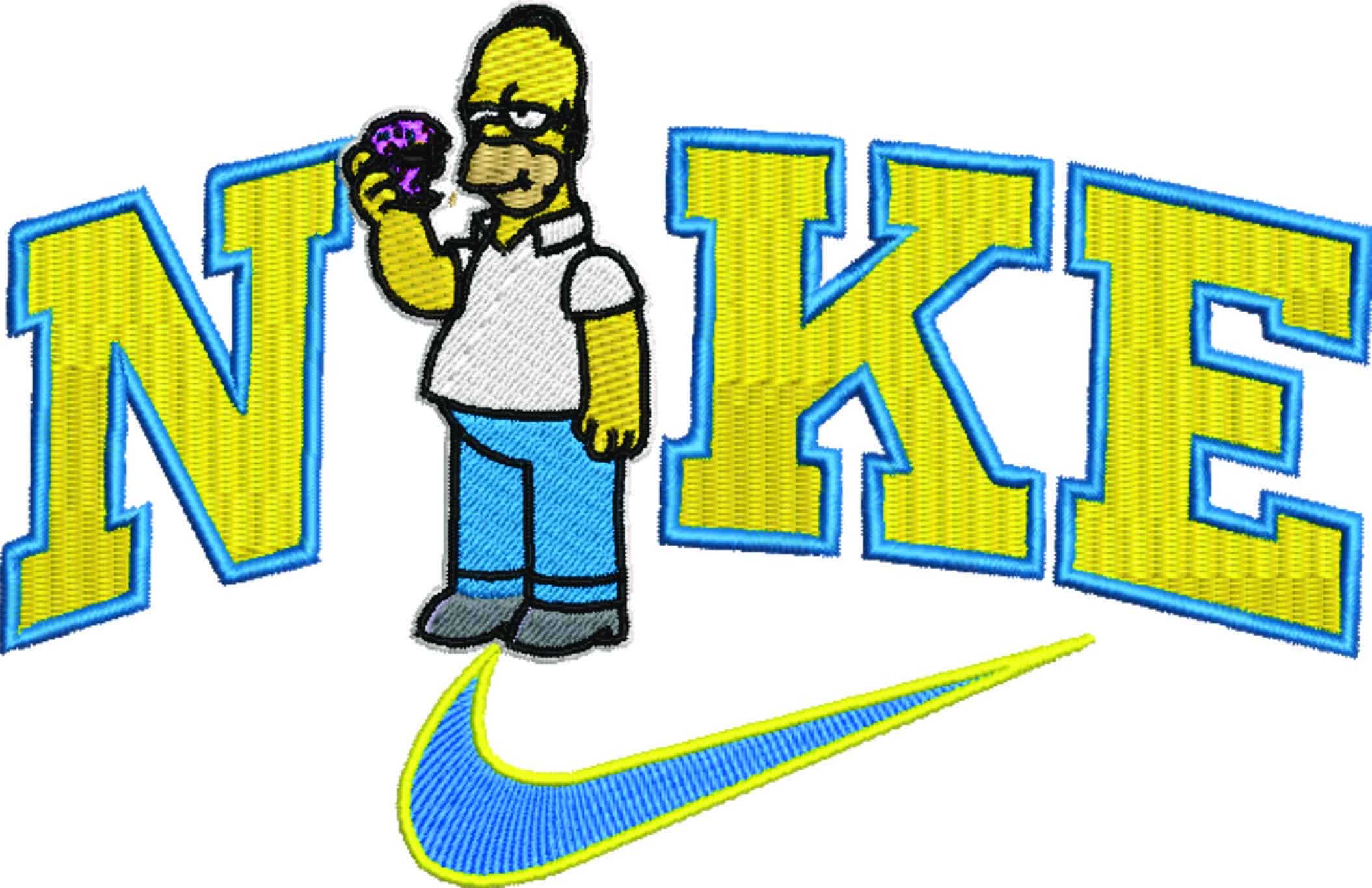 Nike Swoosh Homer Simpson - Nike embroidery design file - instant download — view 4