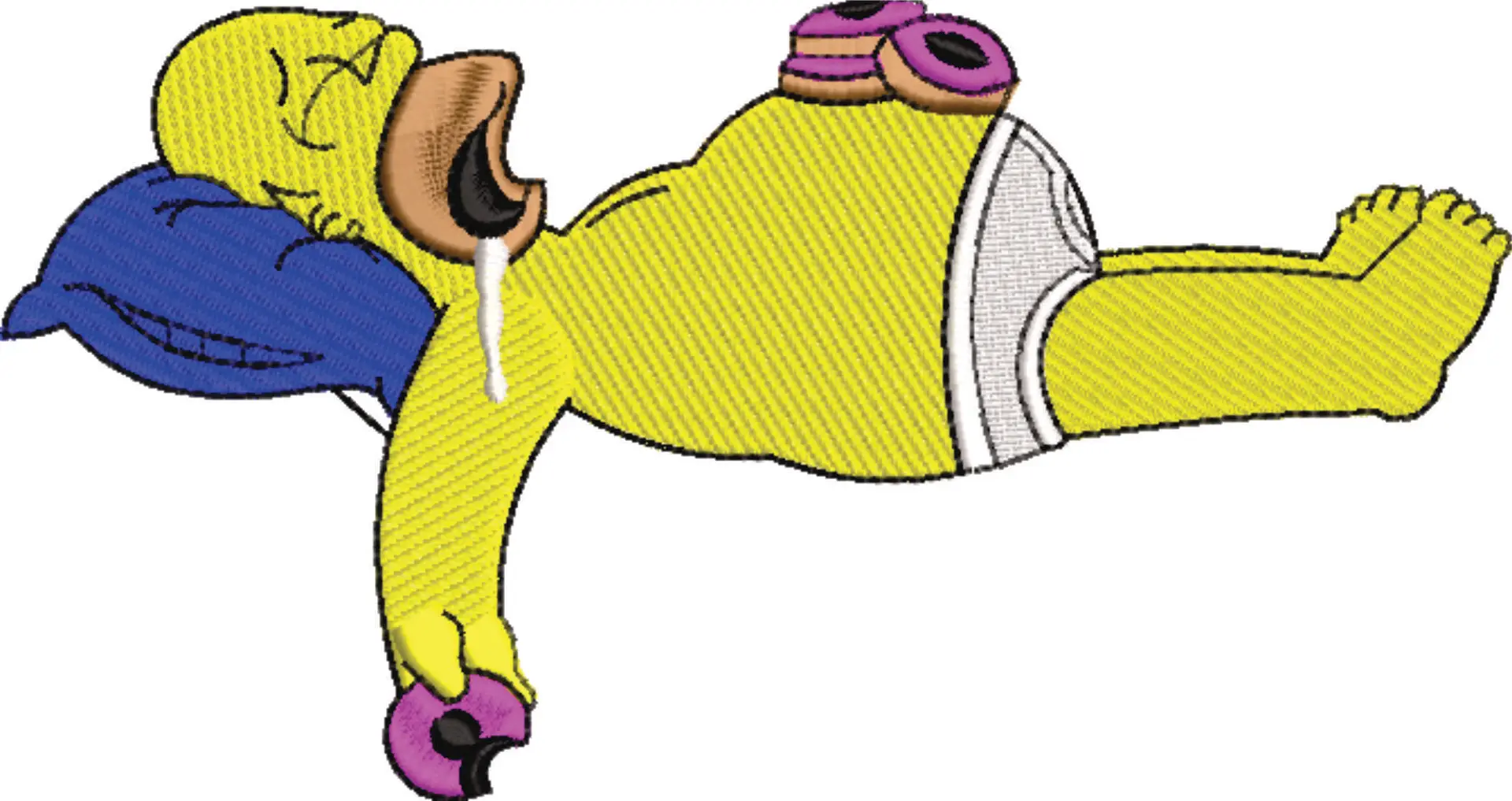 Homer Simpson Sleeping - Nike Donuts embroidery design file - instant download — view 4