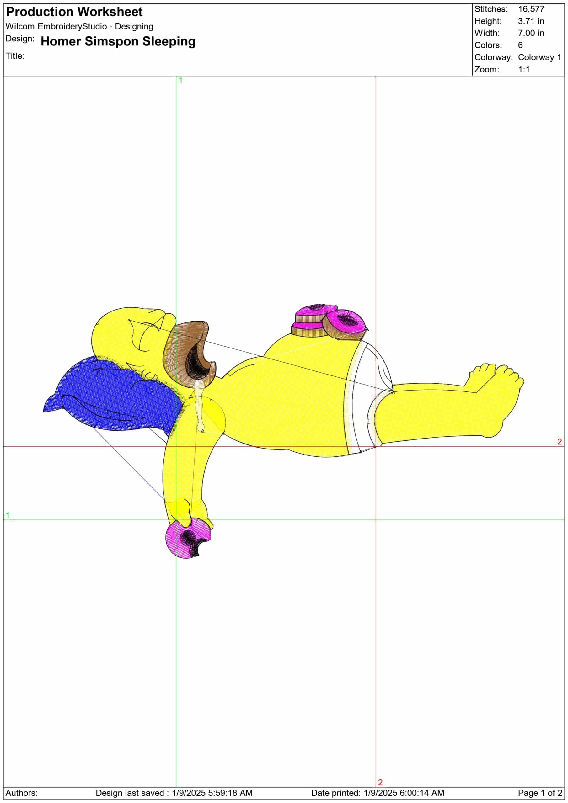 Homer Simpson Sleeping - Nike Donuts embroidery design file - instant download — view 2