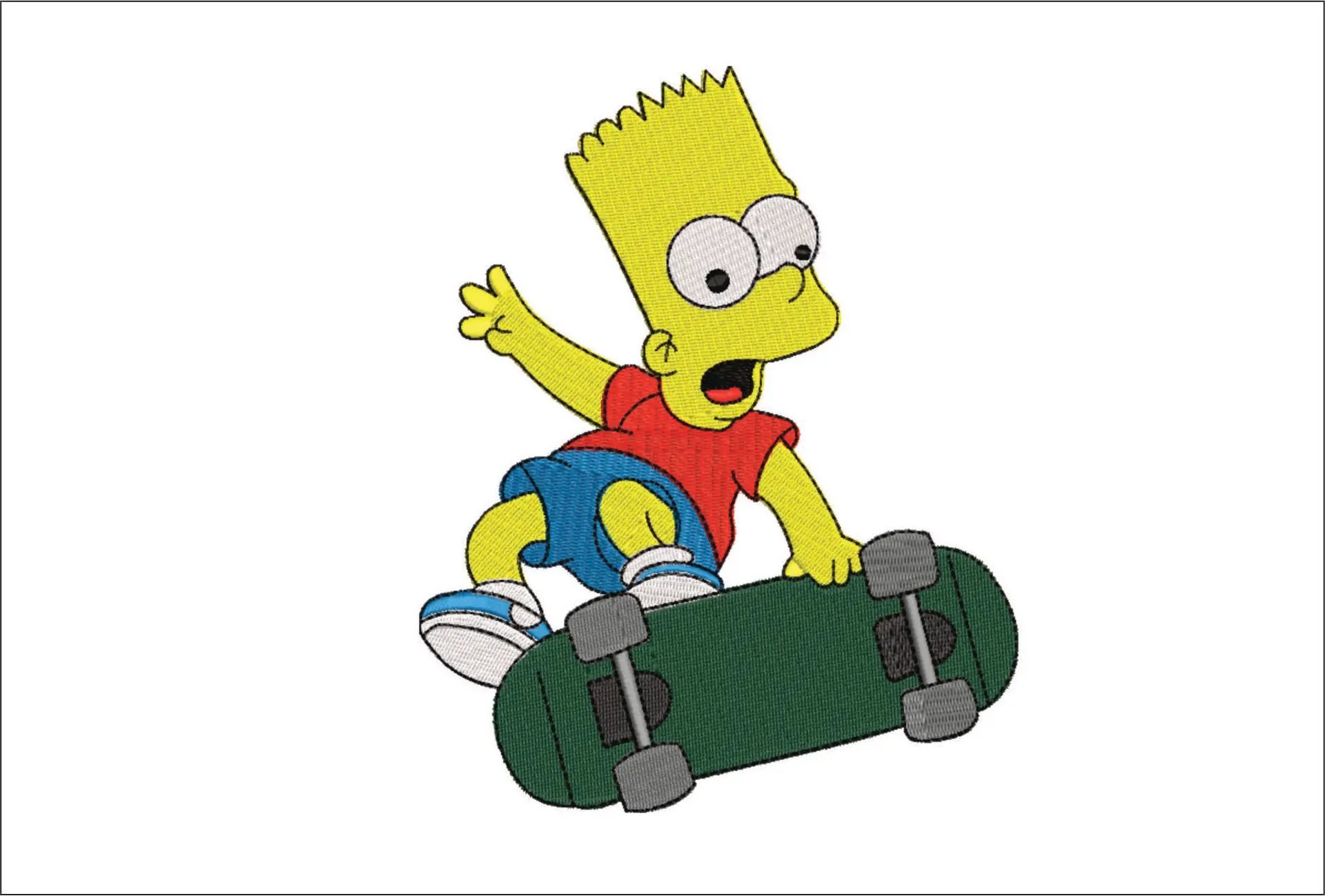 Bart Simpson skateboarding - embroidery design file - instant download