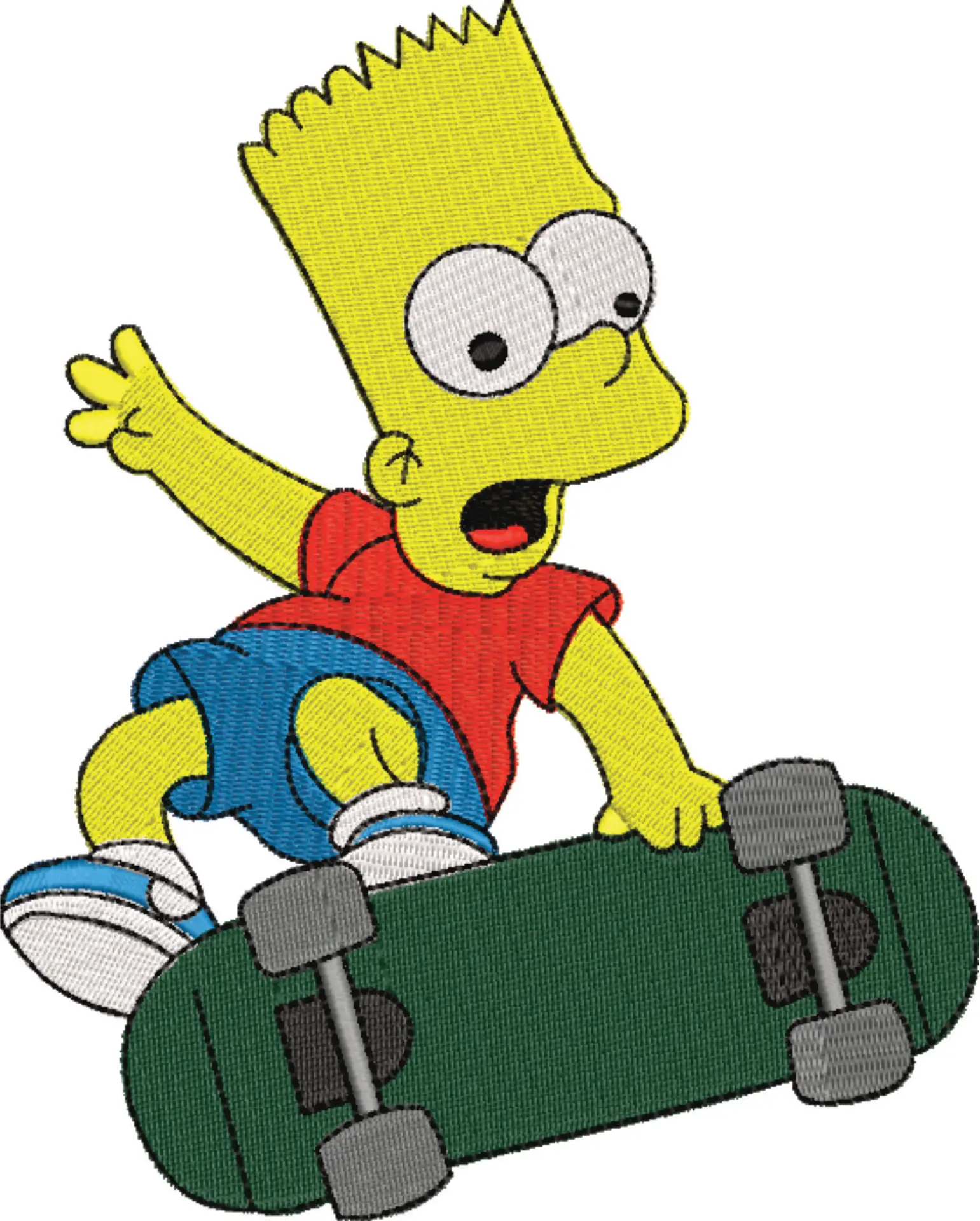 Bart Simpson skateboarding - embroidery design file - instant download — view 4