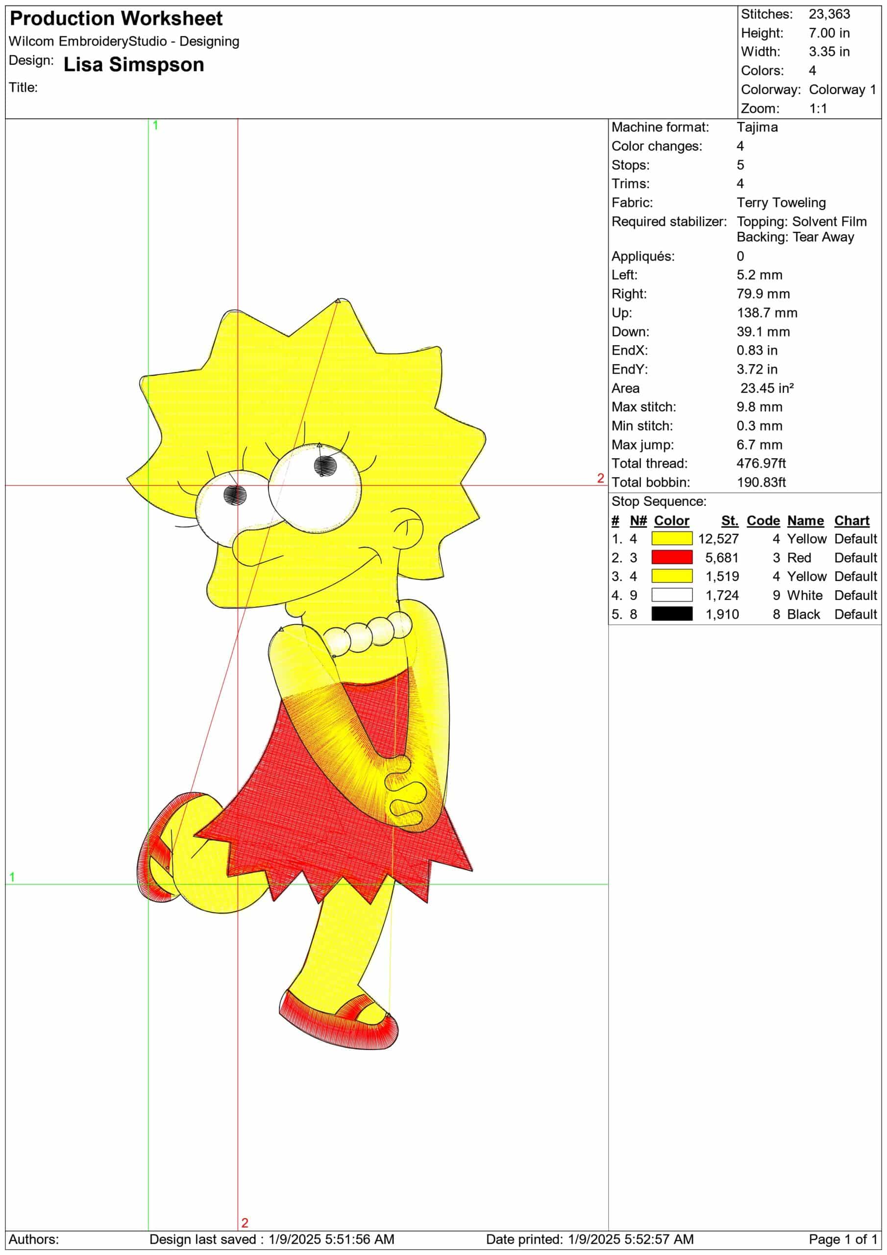 Lisa Simpson - Nike embroidery design file - instant download — view 2
