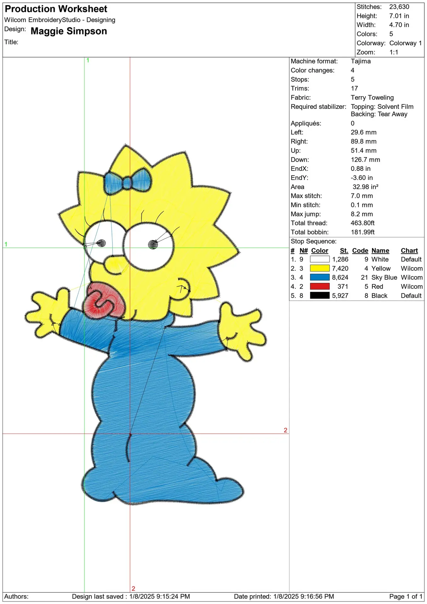 Maggie Baby Simpson - Nike embroidery design file - instant download — view 2