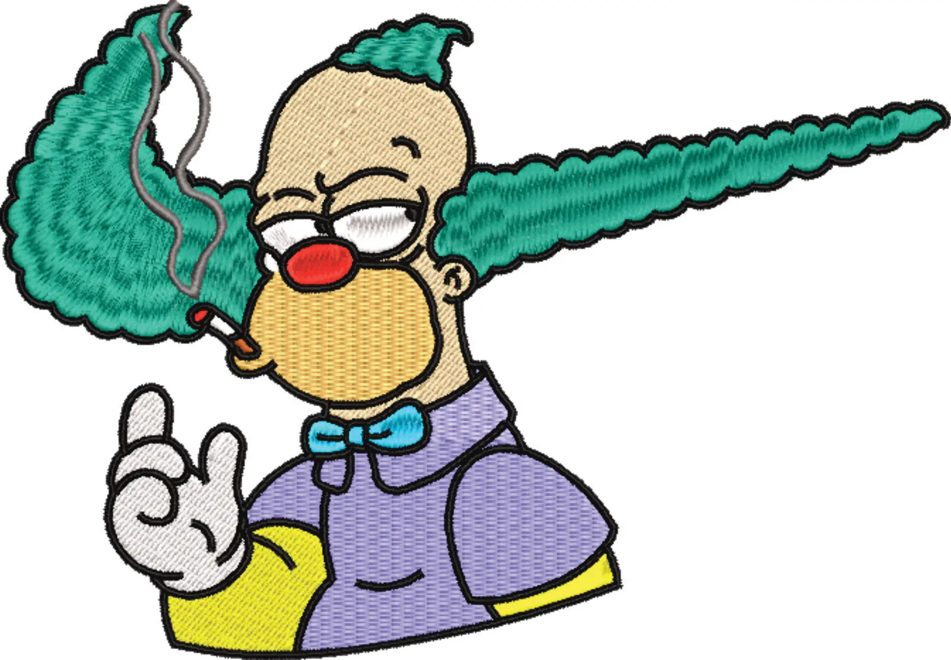 Nike Swoosh Homer Simpson Smoking - Nike embroidery design file - instant download — view 4