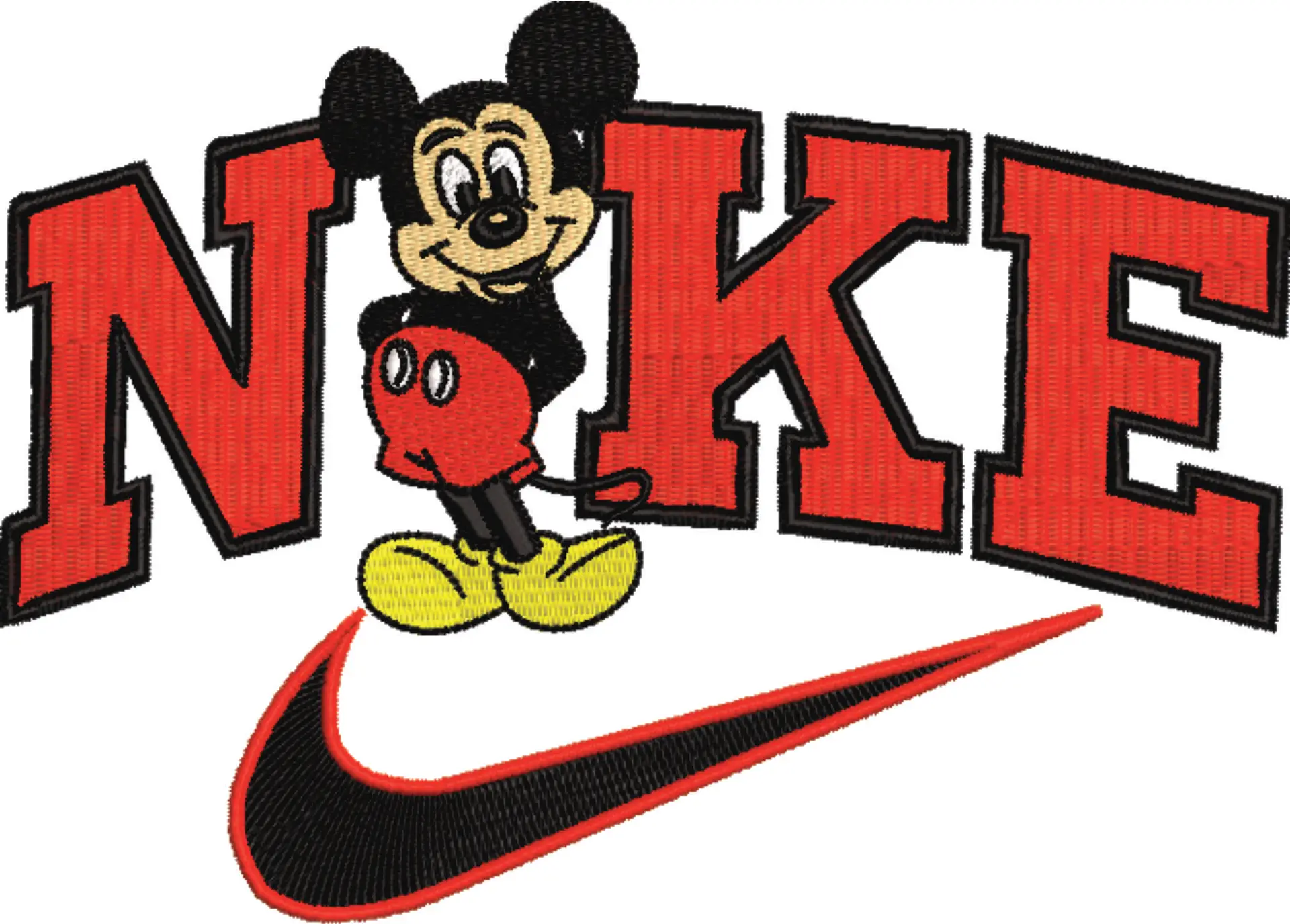 Nike Swoosh Mickey Mouse - embroidery design file - instant download — view 4