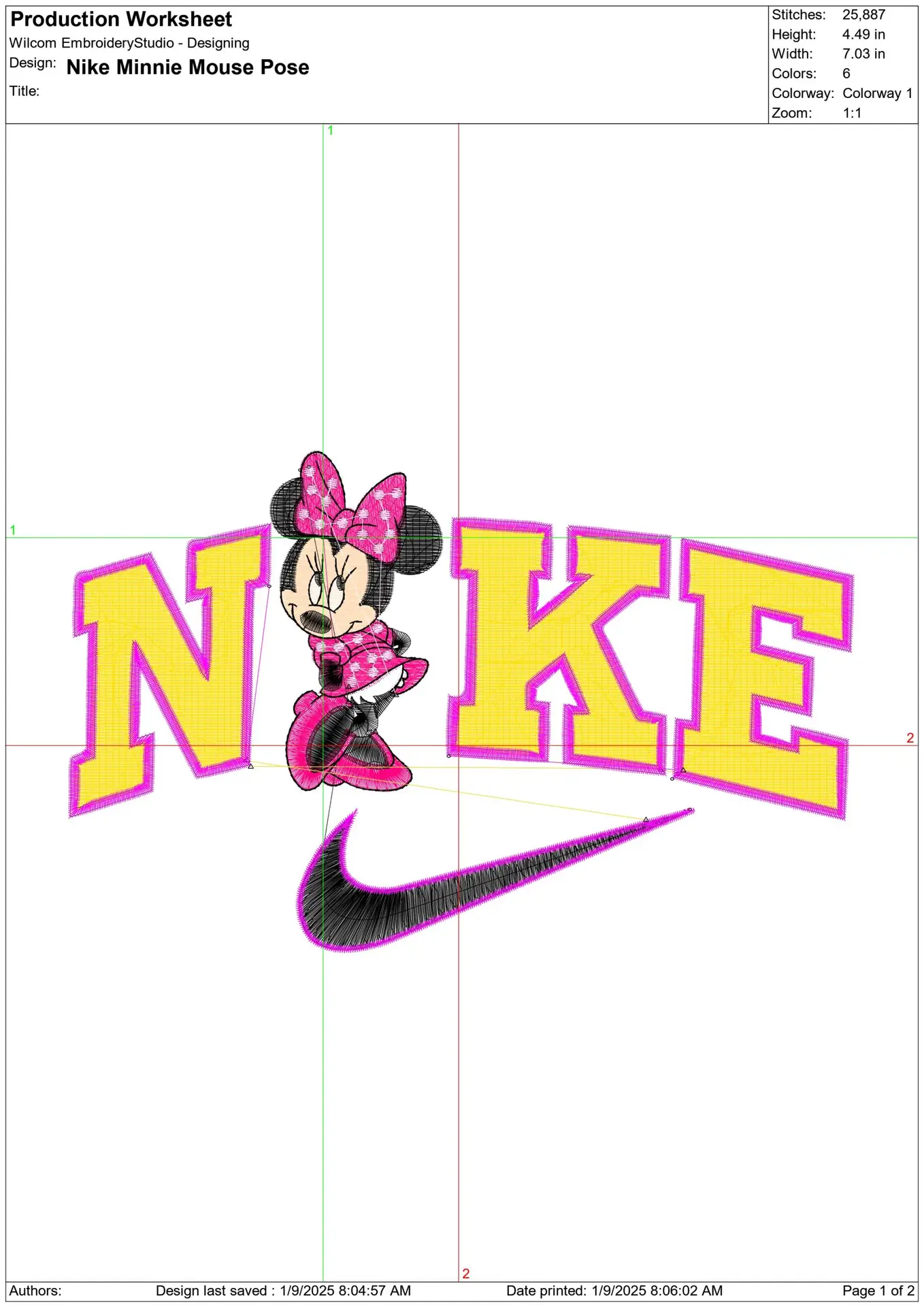 Nike Swoosh Minnie Mouse Posing - embroidery design file - instant download — view 2