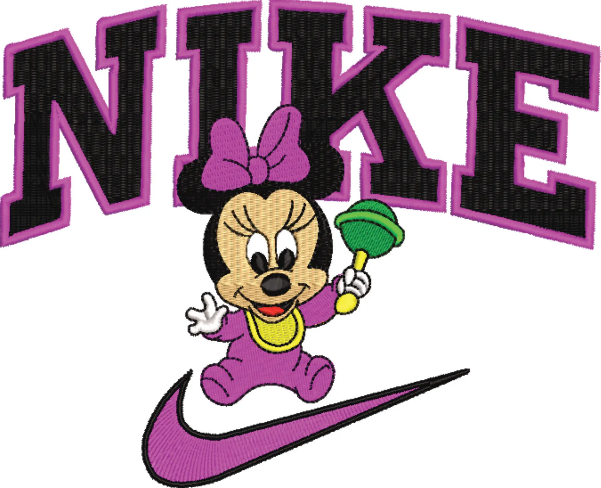 Nike Swoosh Baby Minnie Mouse - embroidery design file - instant download — view 4