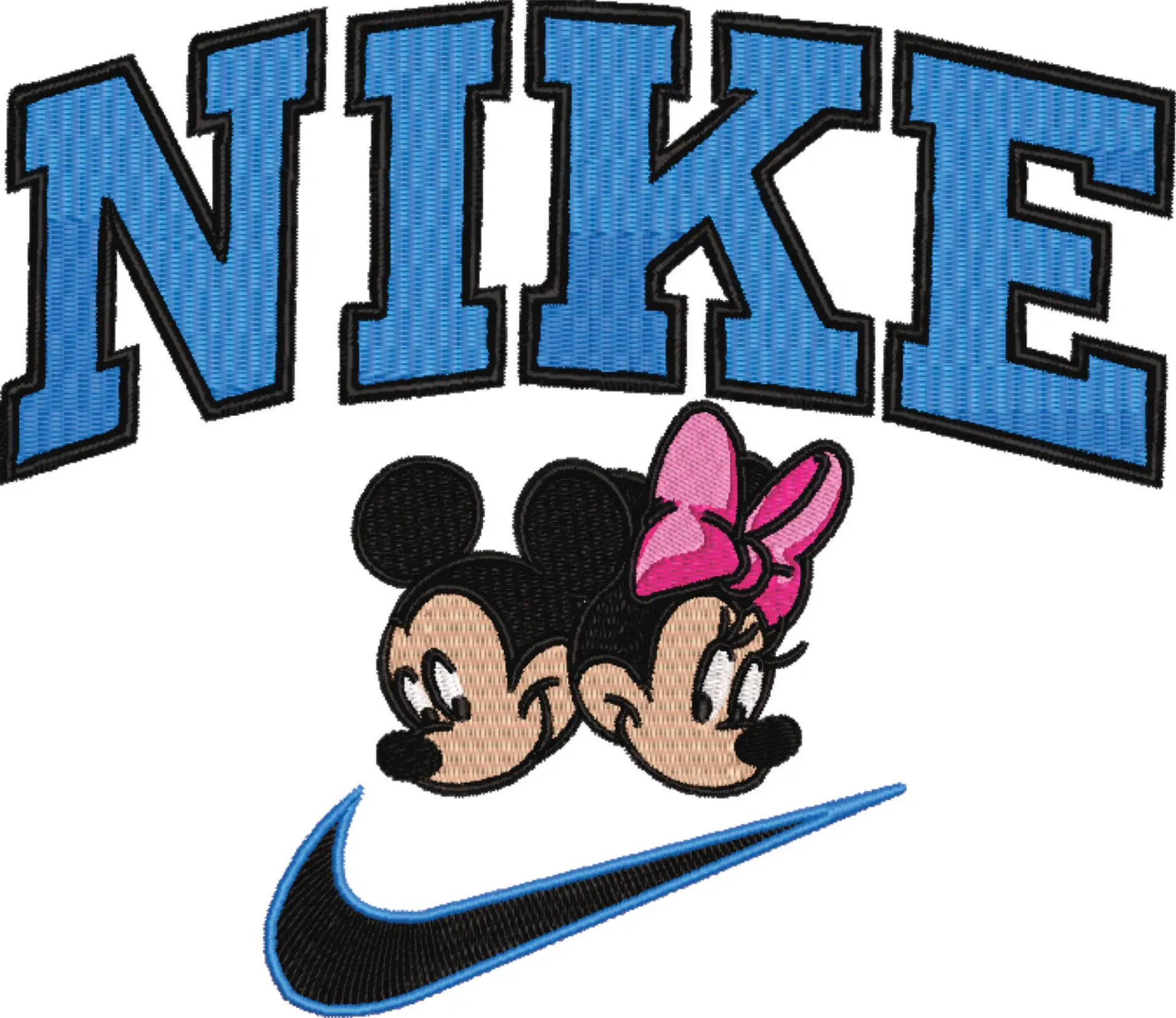 Nike Swoosh Mickey and Minnie Mouse heads - embroidery design file - instant download — view 4