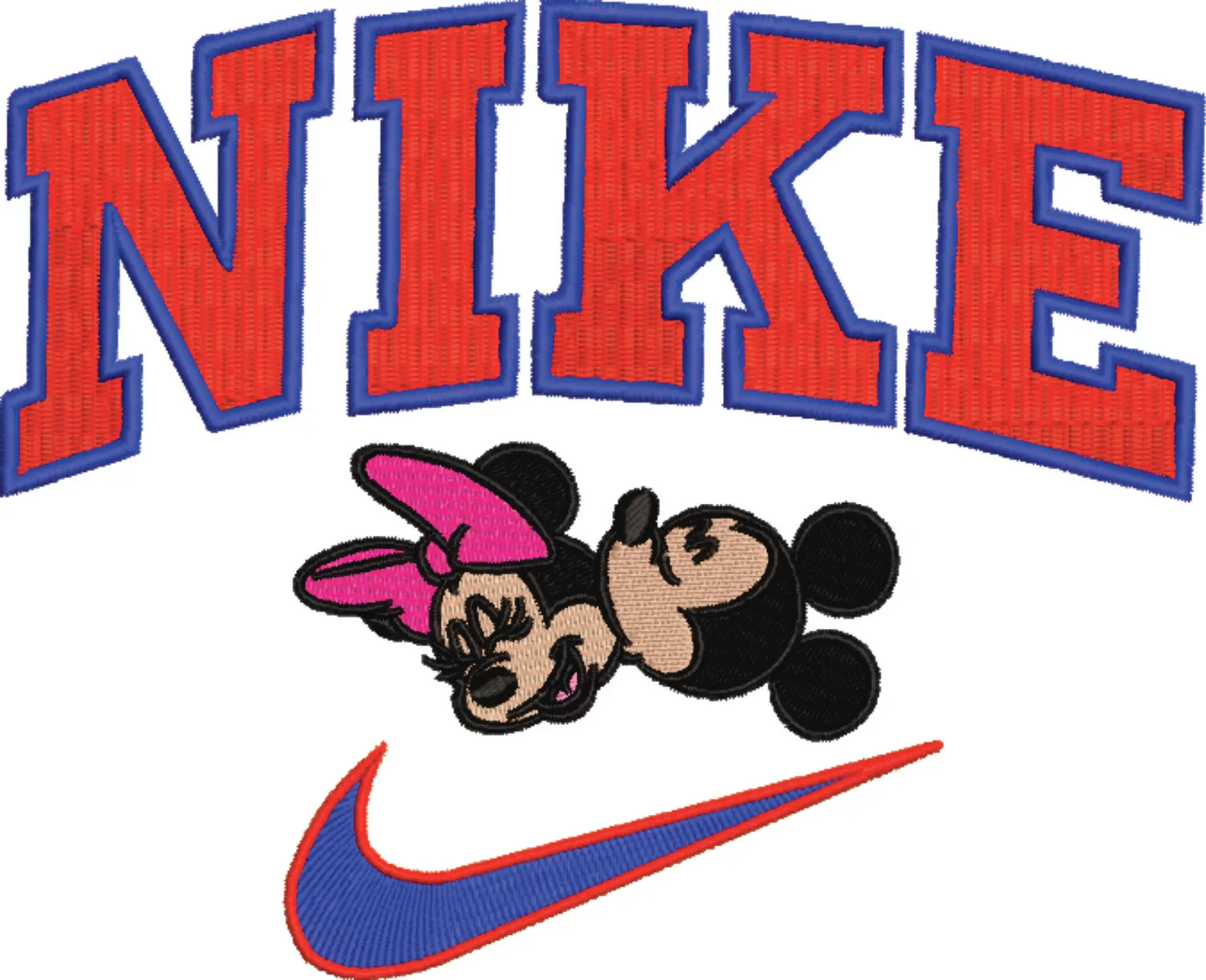 Nike Swoosh Mickey and Minnie Mouse Kissing - embroidery design file - instant download — view 4