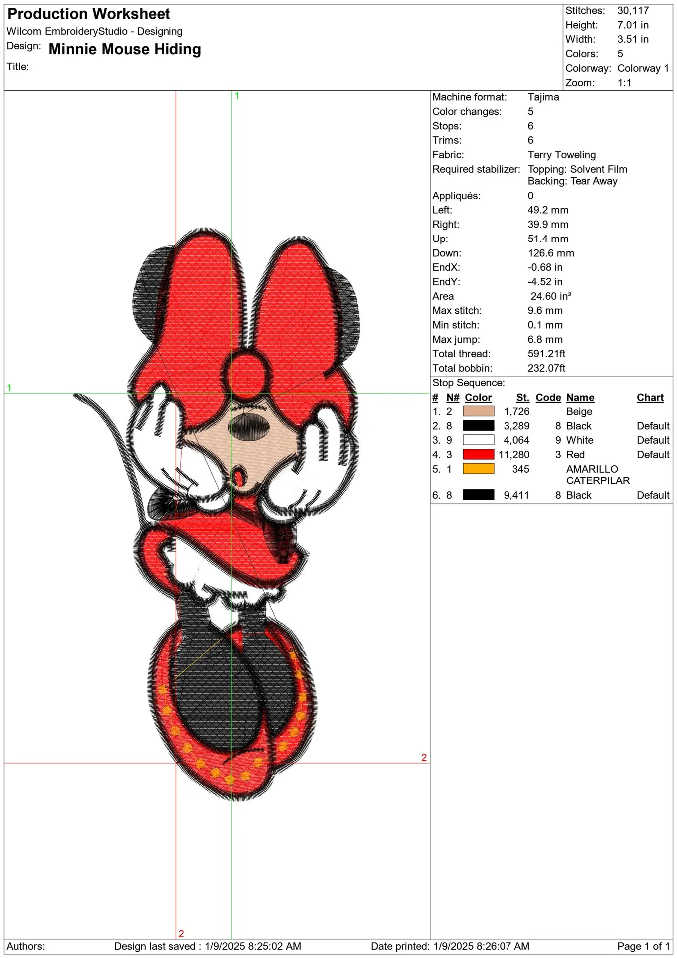 Minnie Mouse Hiding - embroidery design file - instant download — view 2