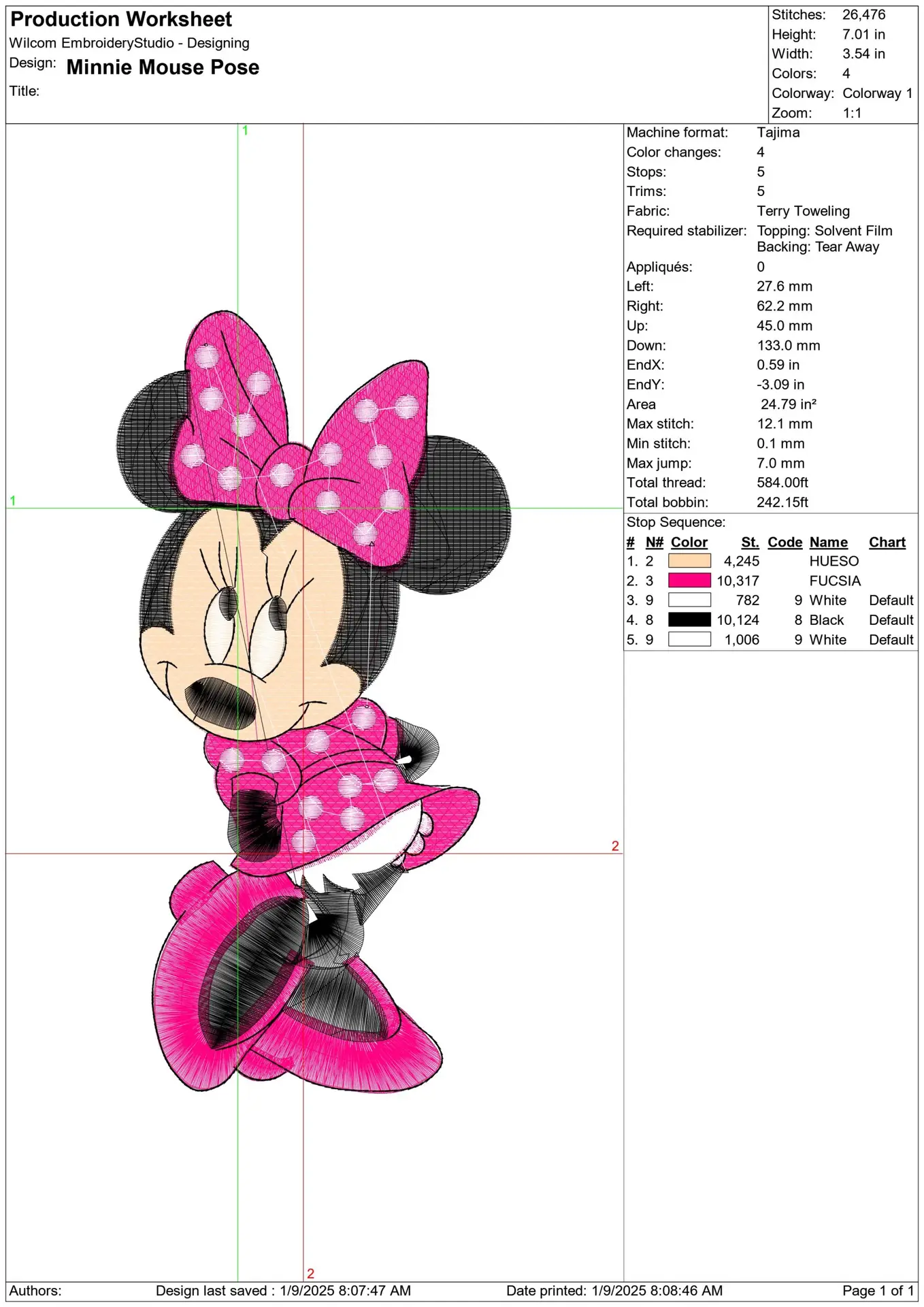 Minnie Mouse Posing - embroidery design file - instant download — view 2