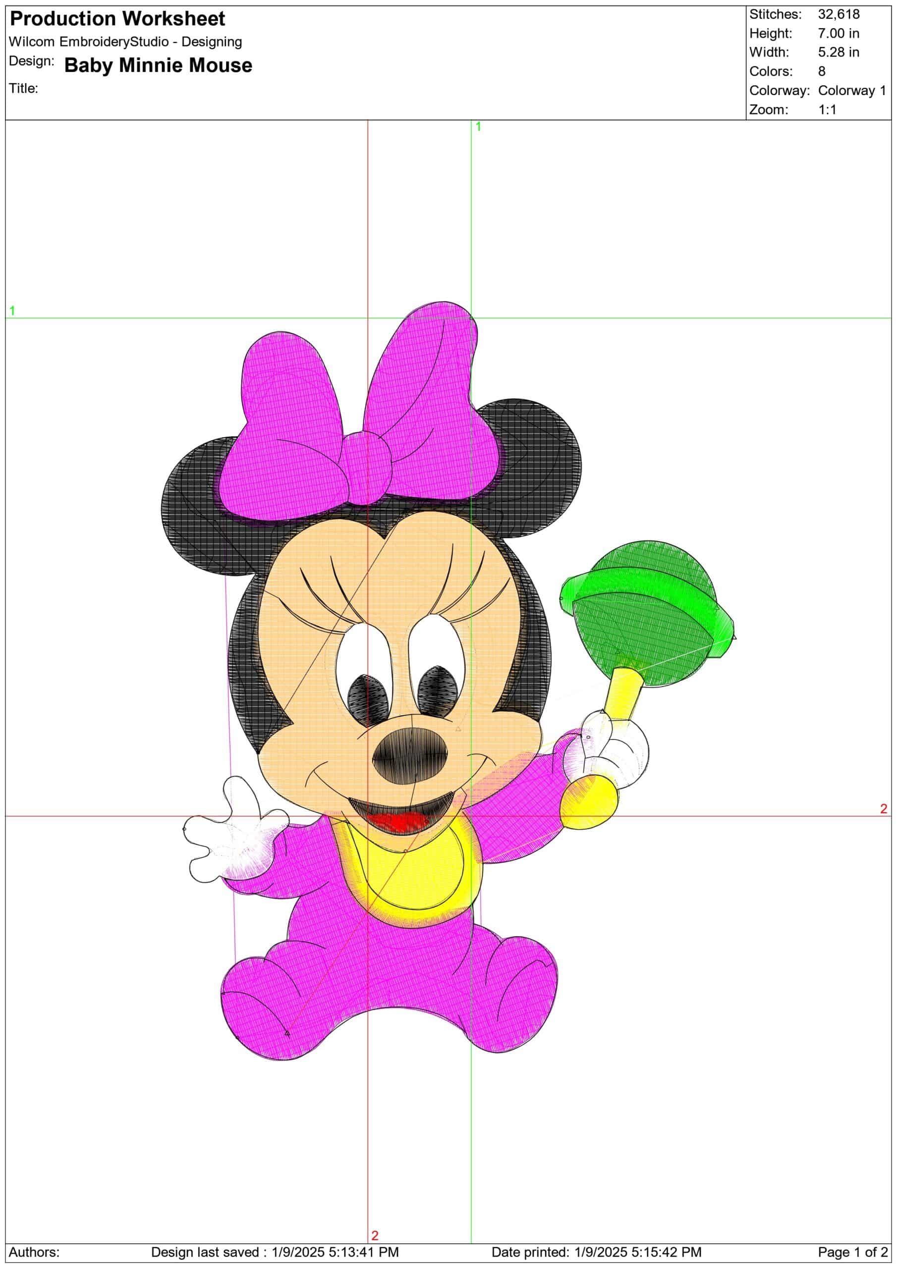 Baby Minnie Mouse - embroidery design file - instant download — view 2