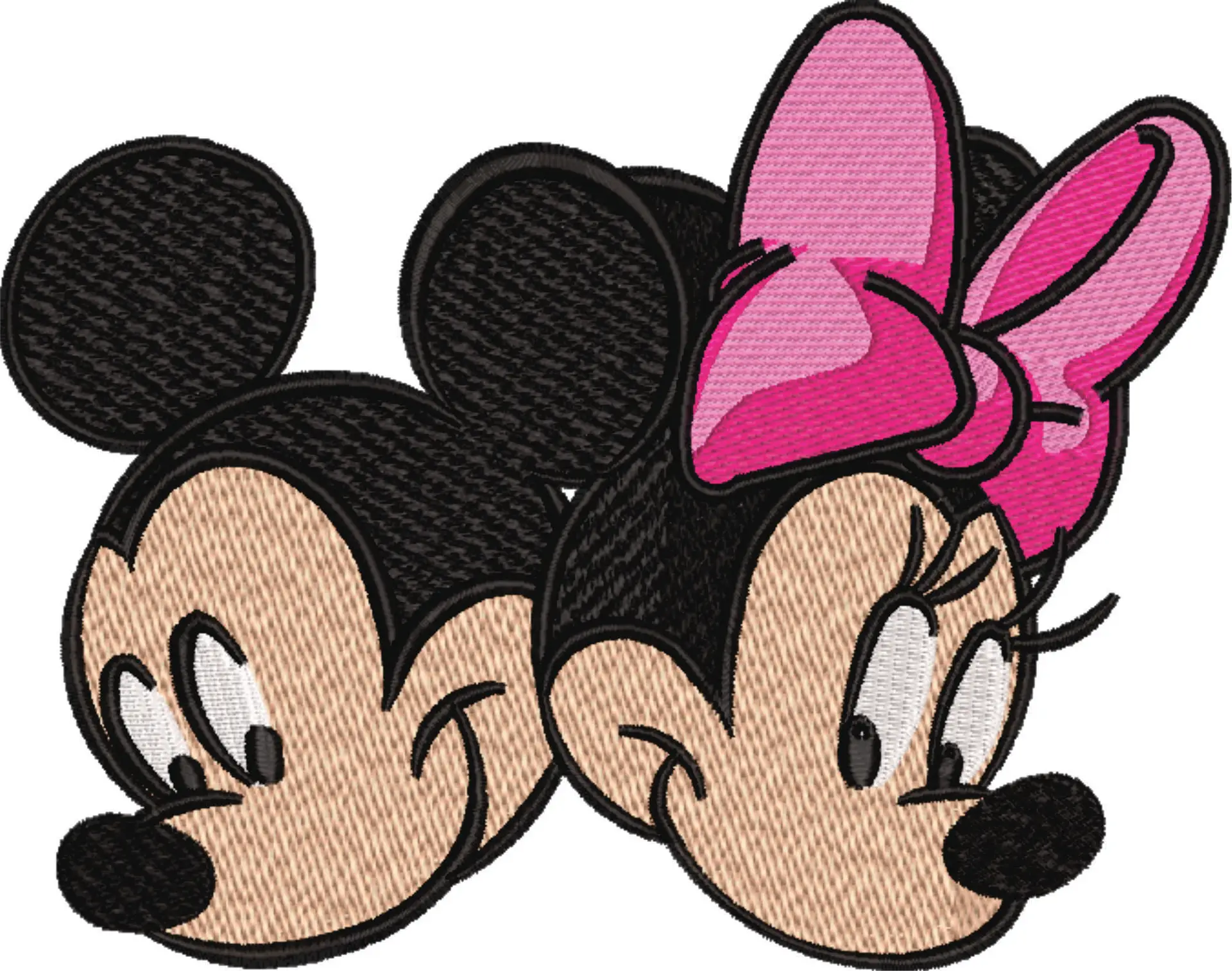 Mickey and Minnie Mouse heads - embroidery design file - instant download — view 4