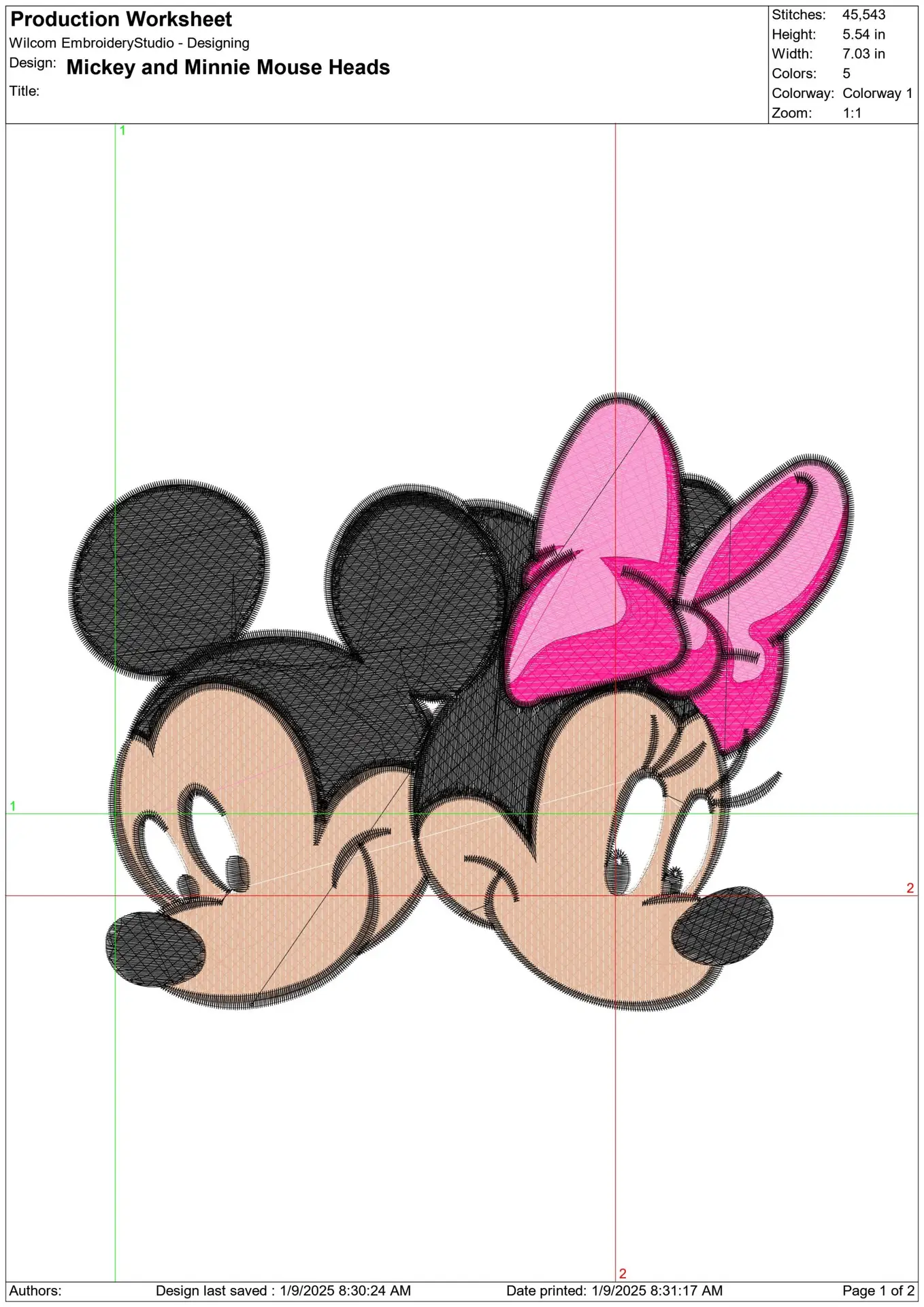 Mickey and Minnie Mouse heads - embroidery design file - instant download — view 2