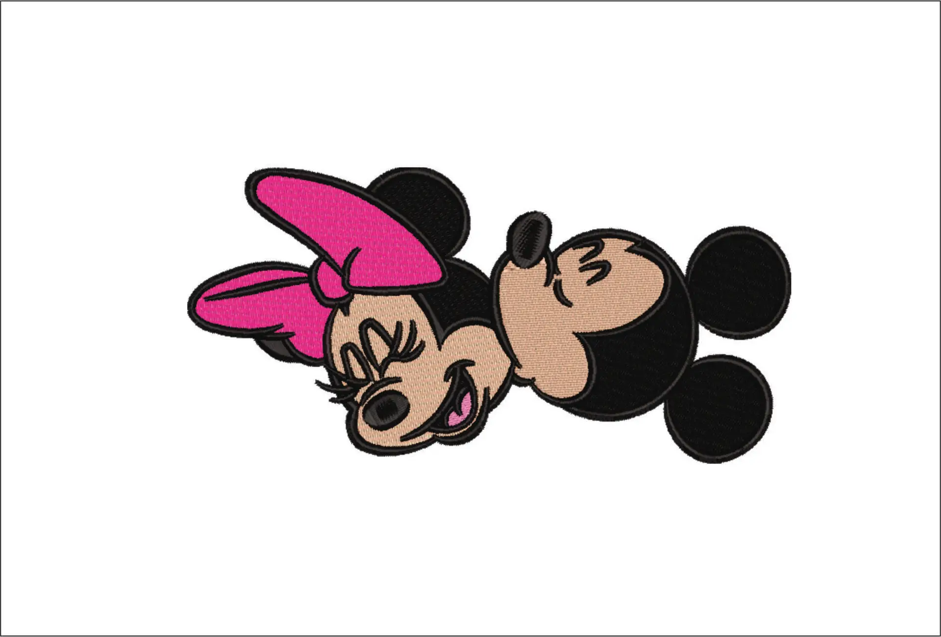 Mickey and Minnie Mouse Kissing - embroidery design file - instant download