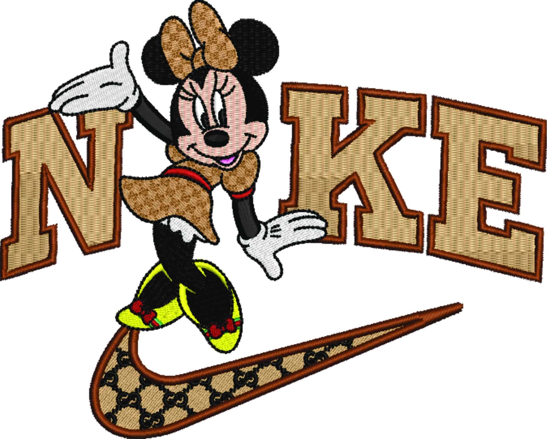 Nike Swoosh and Gucci Posing Minnie Mouse - embroidery design file - instant download — view 4