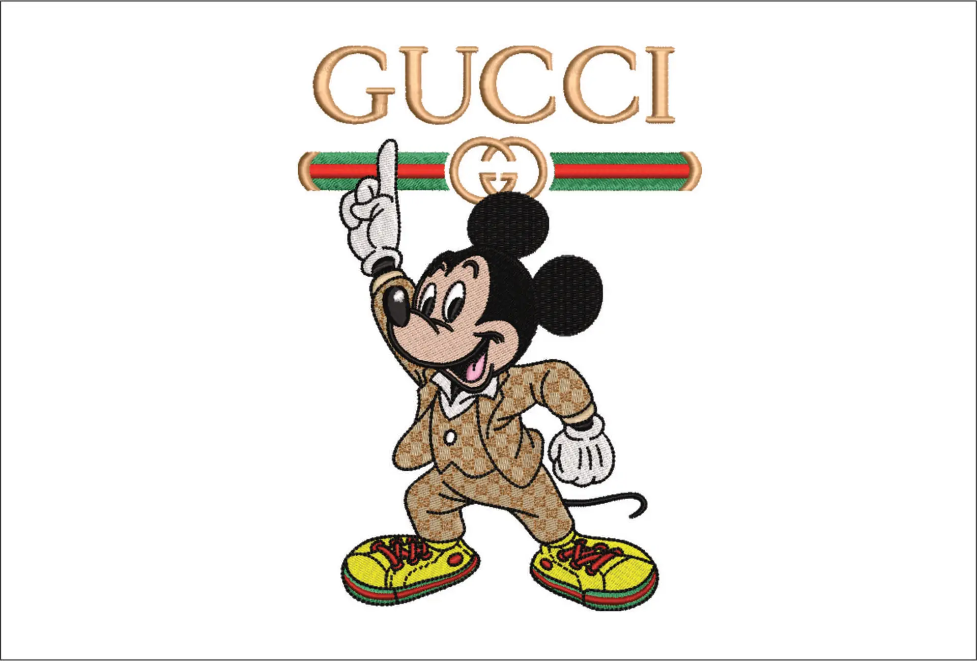 Gucci Mickey Mouse - embroidery design file - instant download