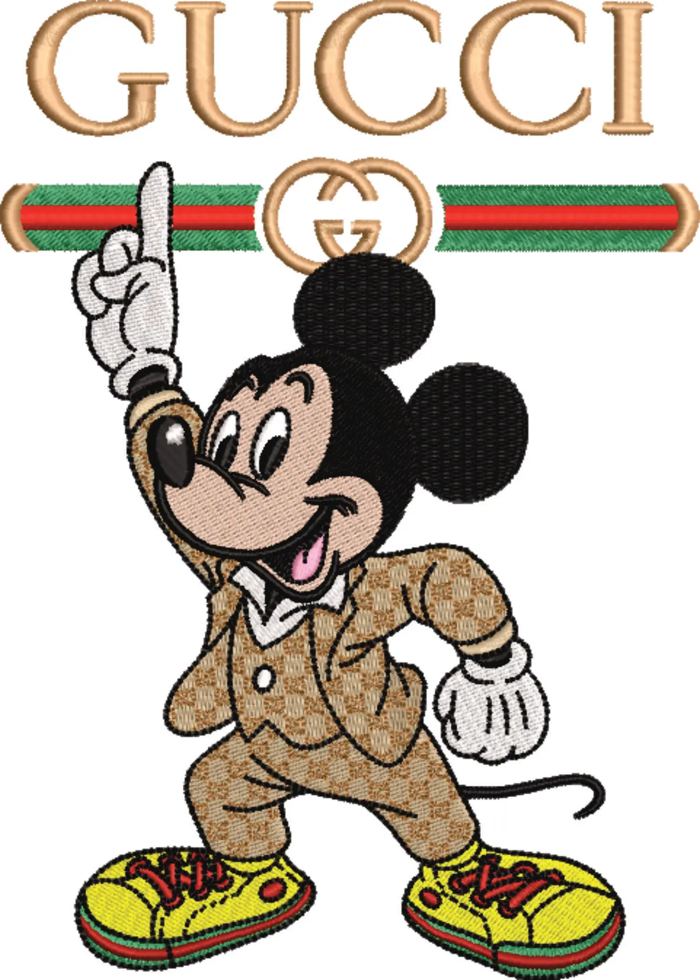 Gucci Mickey Mouse - embroidery design file - instant download — view 3