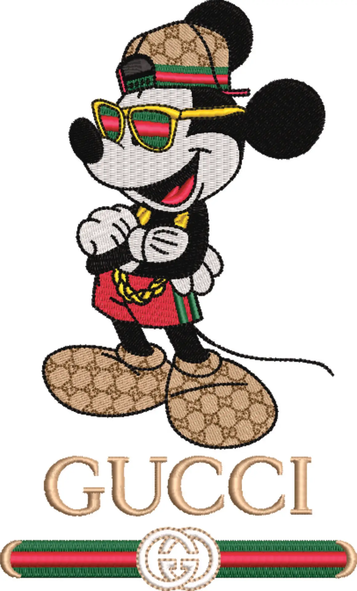 Gucci Mickey Mouse Pose - embroidery design file - instant download — view 3