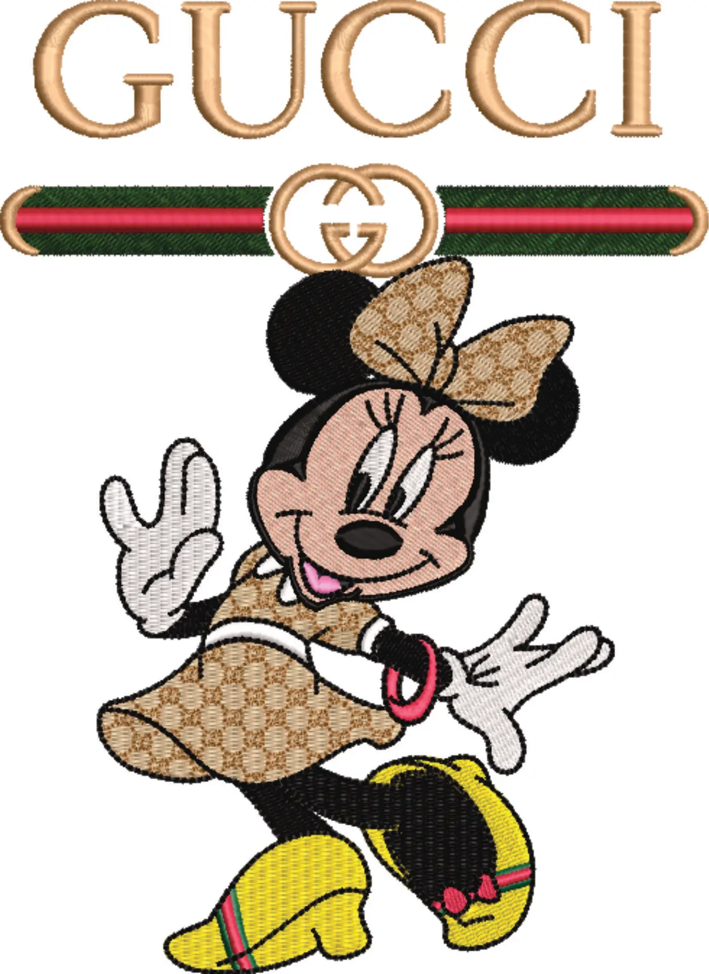 Gucci Minnie Mouse Posing - embroidery design file - instant download — view 3