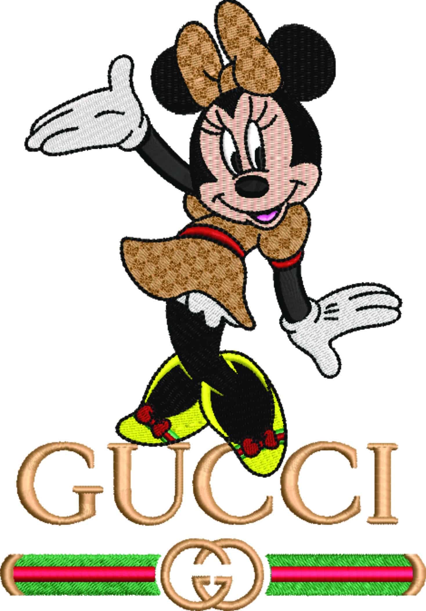 Gucci Minnie Mouse Posing- embroidery design file - instant download — view 3