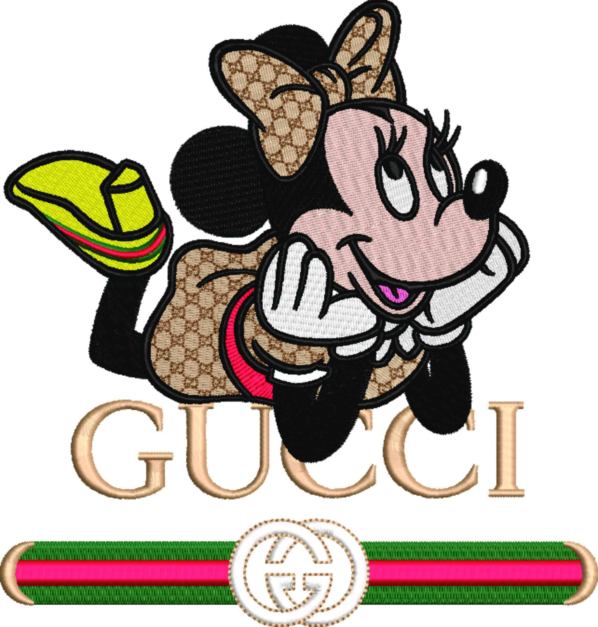 Gucci Minnie Mouse lay down - embroidery design file - instant download — view 4
