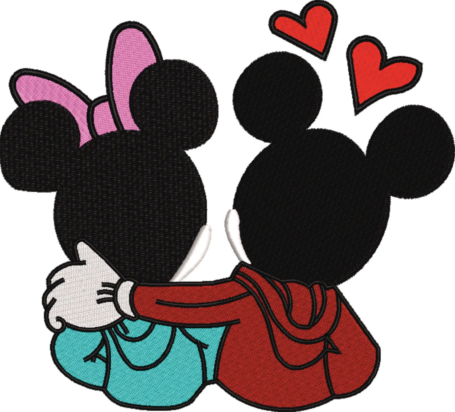 Gucci Mickey and Minnie Mouse Cuddle - embroidery design file - instant download — view 4