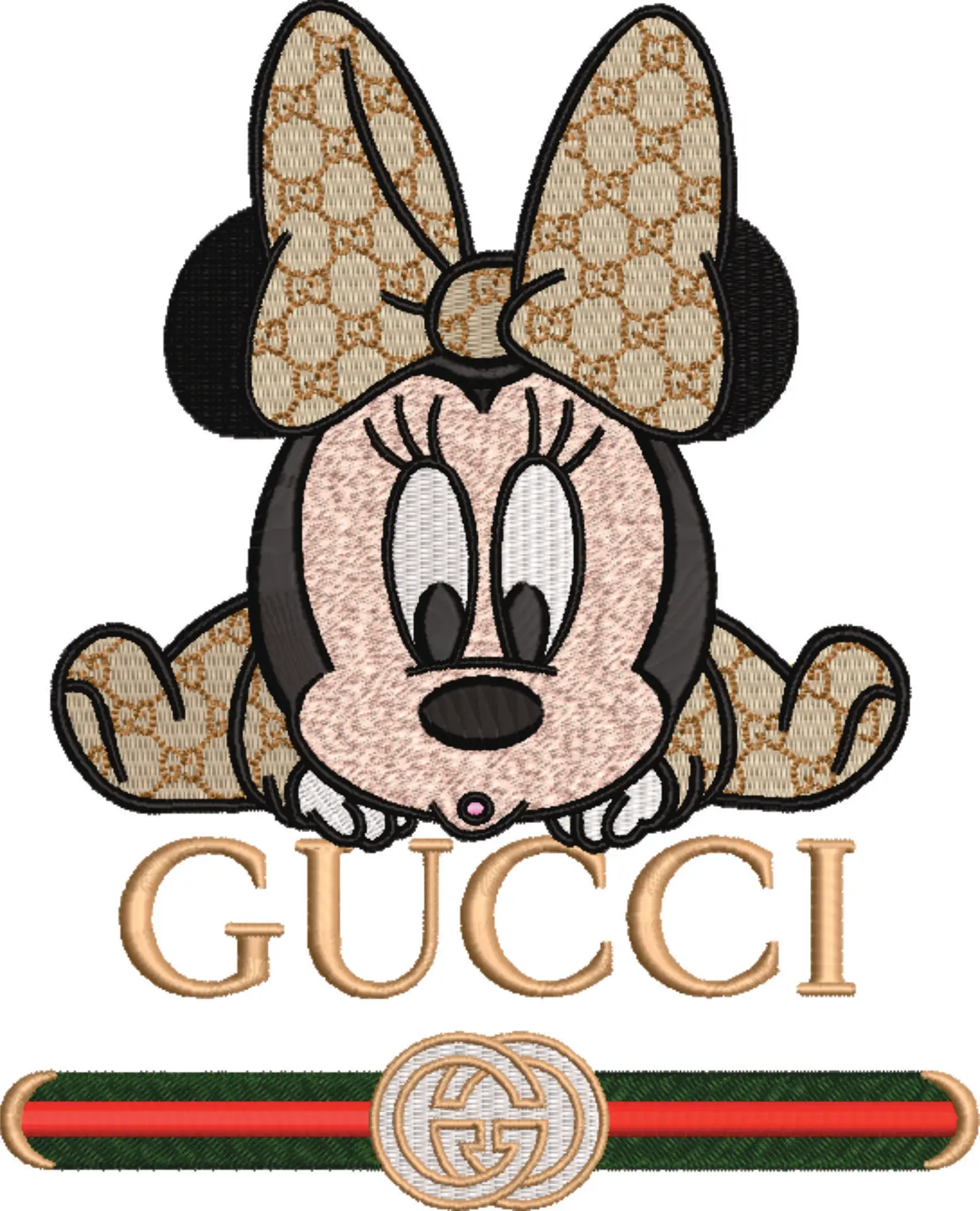 Gucci Baby Minnie Mouse lay down - embroidery design file - instant download — view 4