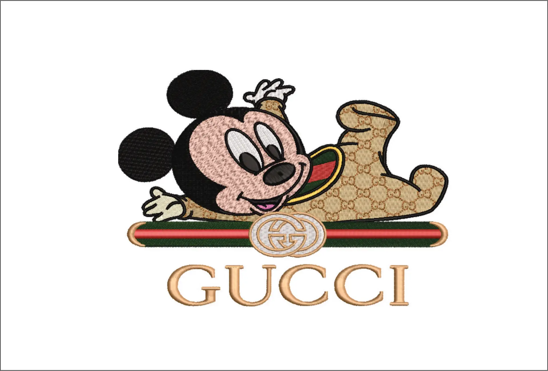 Gucci Baby Mickey Mouse - embroidery design file - instant download