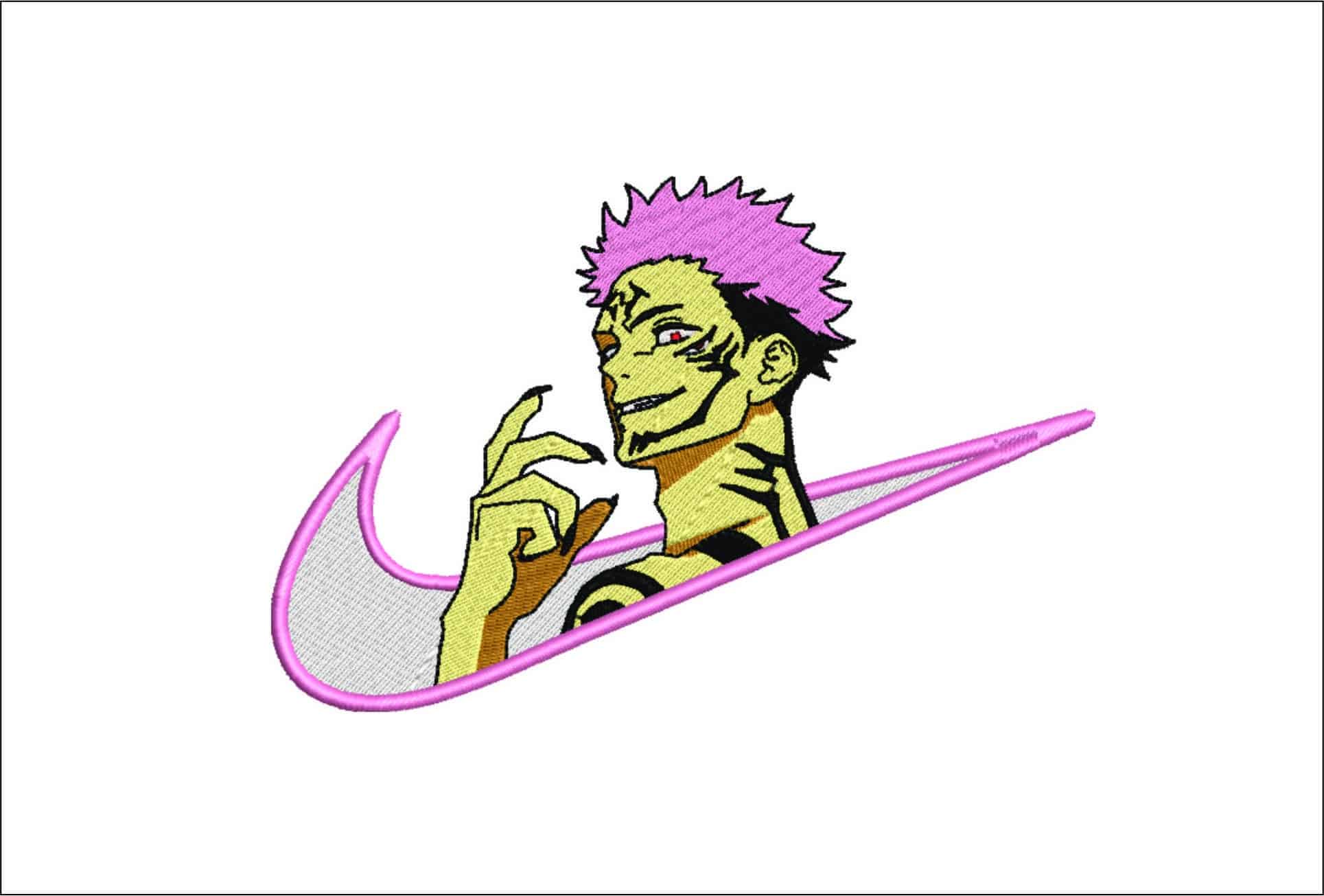 Nike Sukuna Smile - Anime - Nike embroidery design - instant download