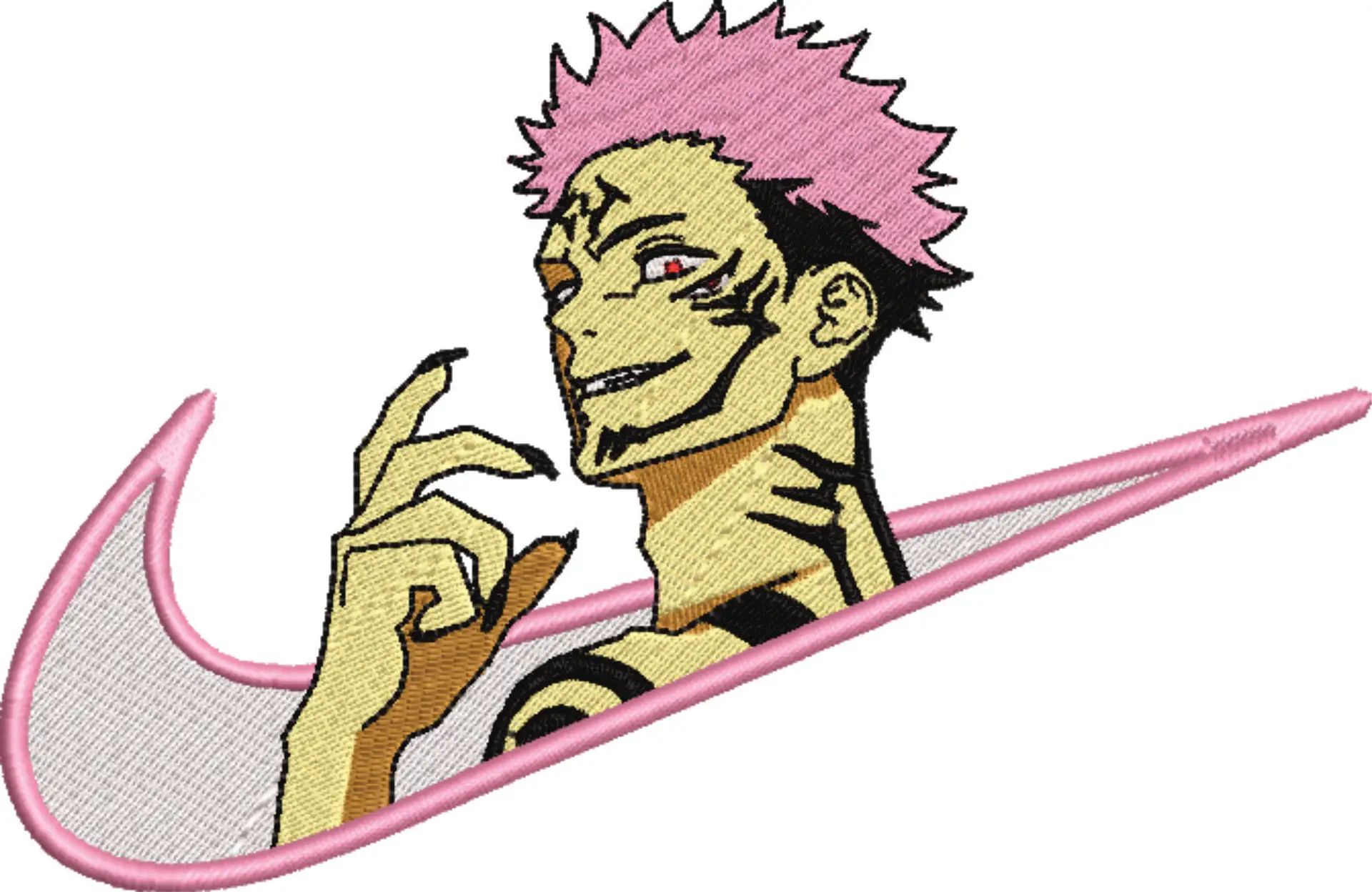 Nike Sukuna Smile - Anime - Nike embroidery design - instant download — view 4