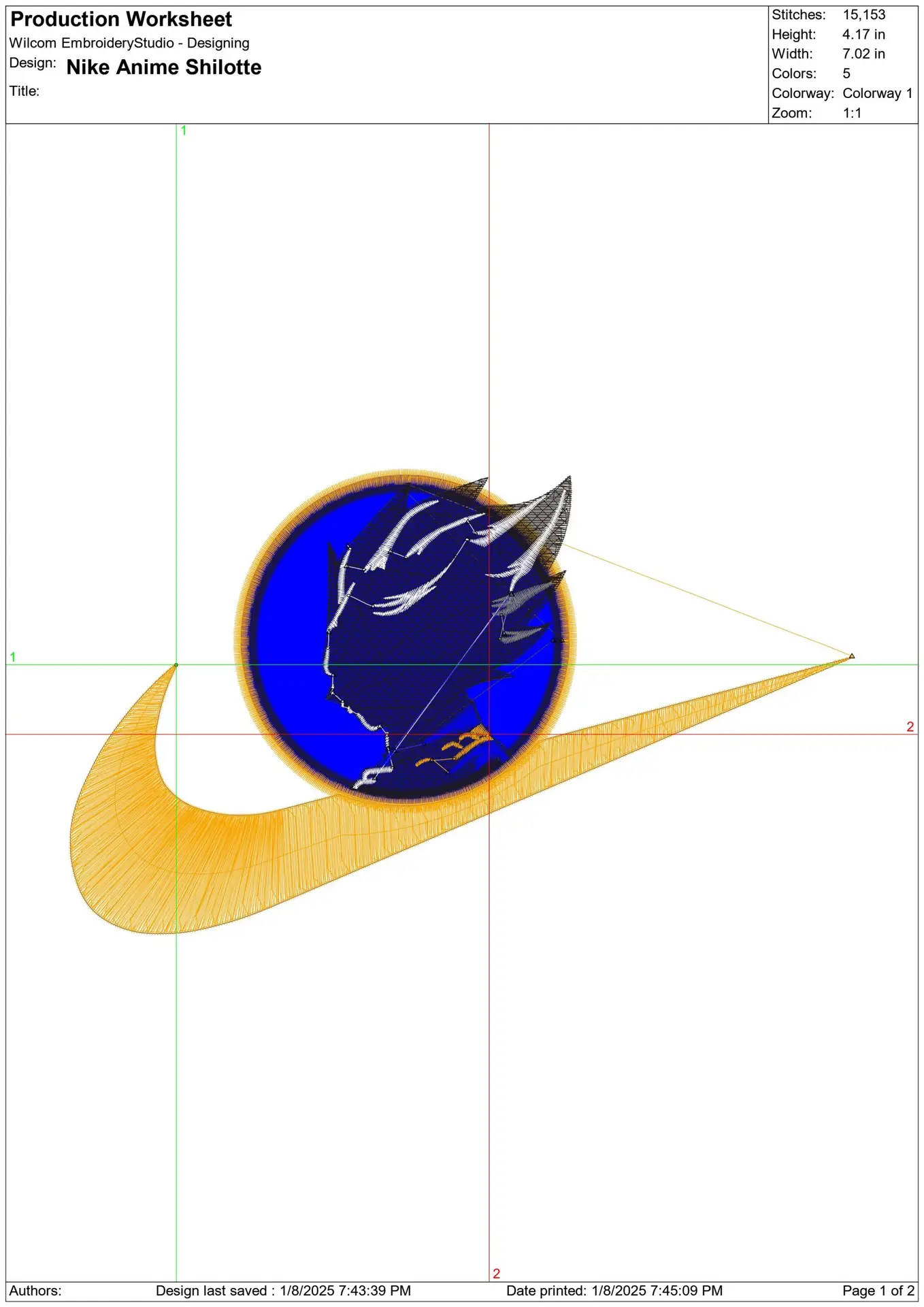Nike Silhouette - Anime - Nike embroidery design - instant download — view 2