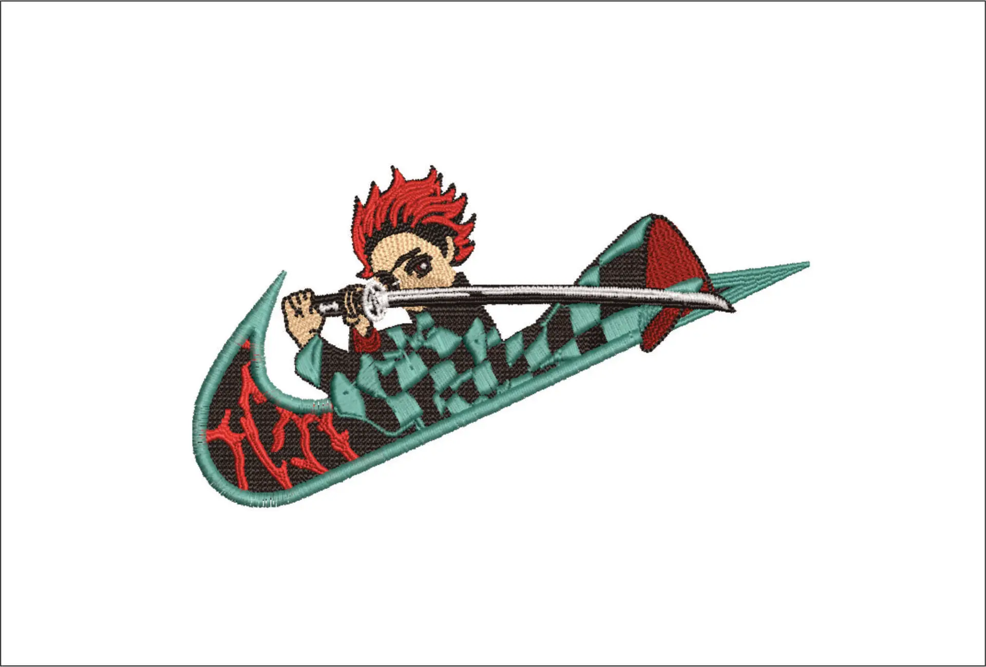 Nike Tanjiro Demon Slayer - Anime - Nike embroidery design - instant download