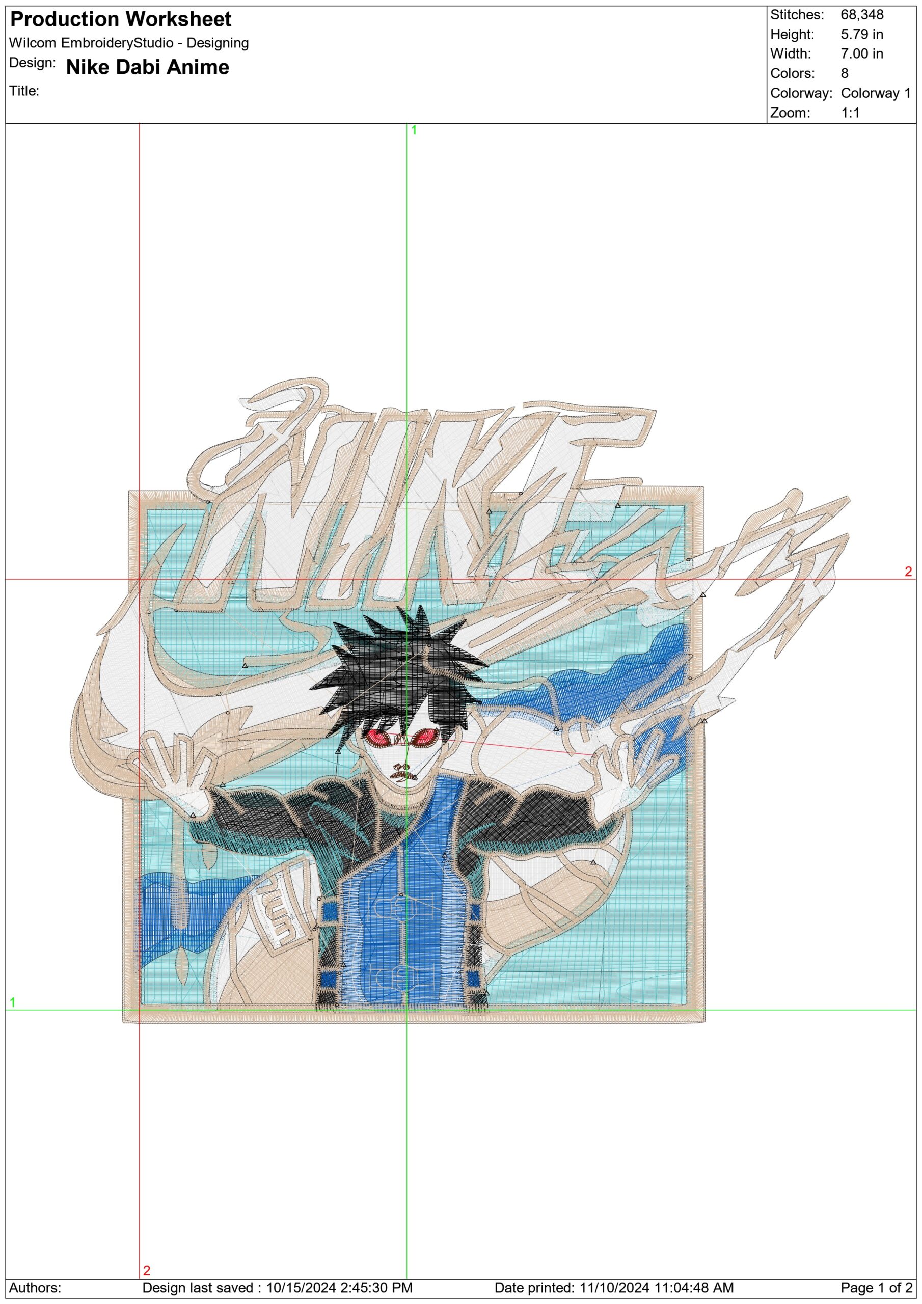 Nike Dabi - Anime - Nike embroidery design - instant download — view 2