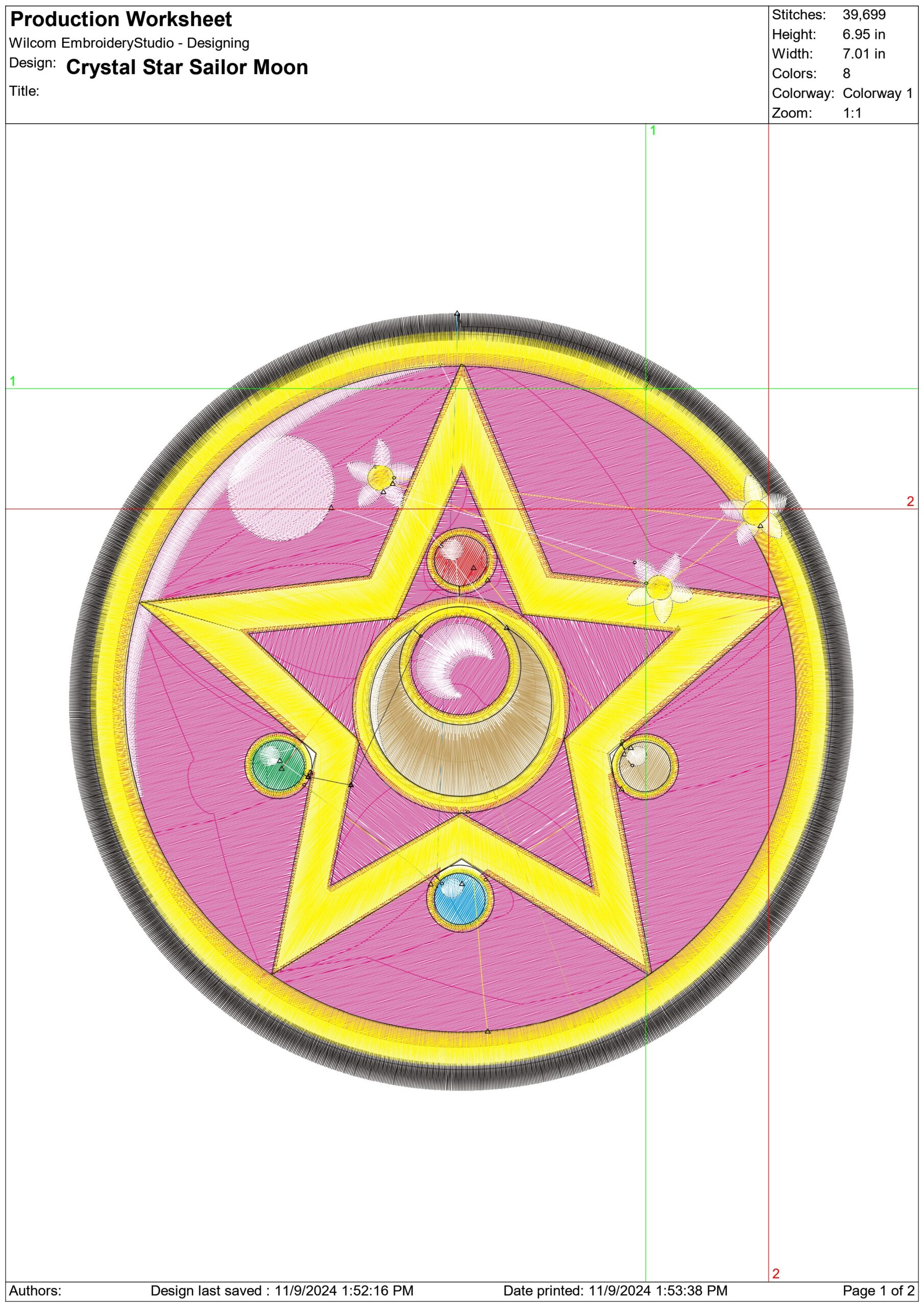 Crystal Star Sailor Moon - Anime - Nike embroidery design - instant download — view 2