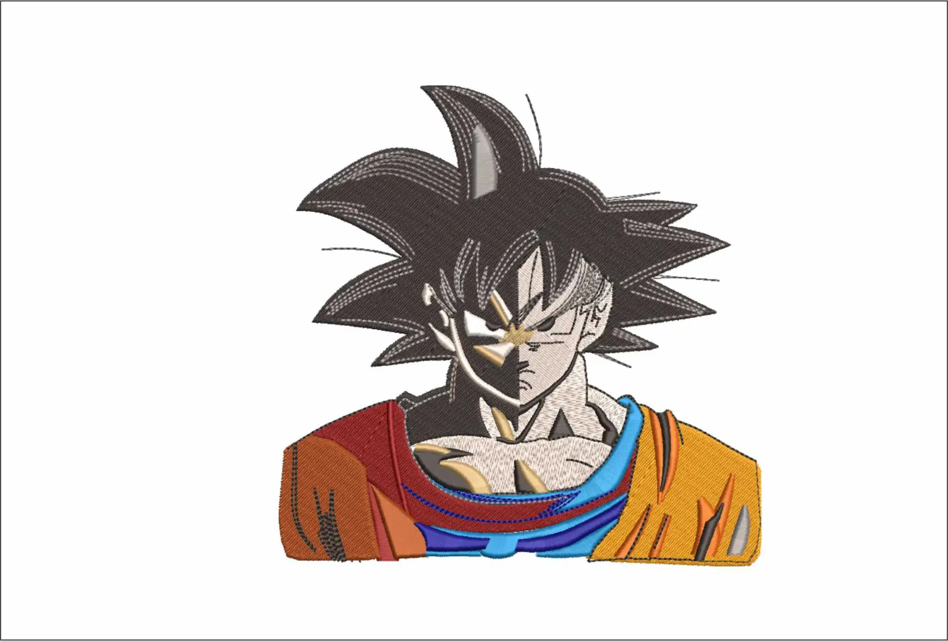 Goku Black Hair - Dragon Ballz - Anime - Nike embroidery design - instant download