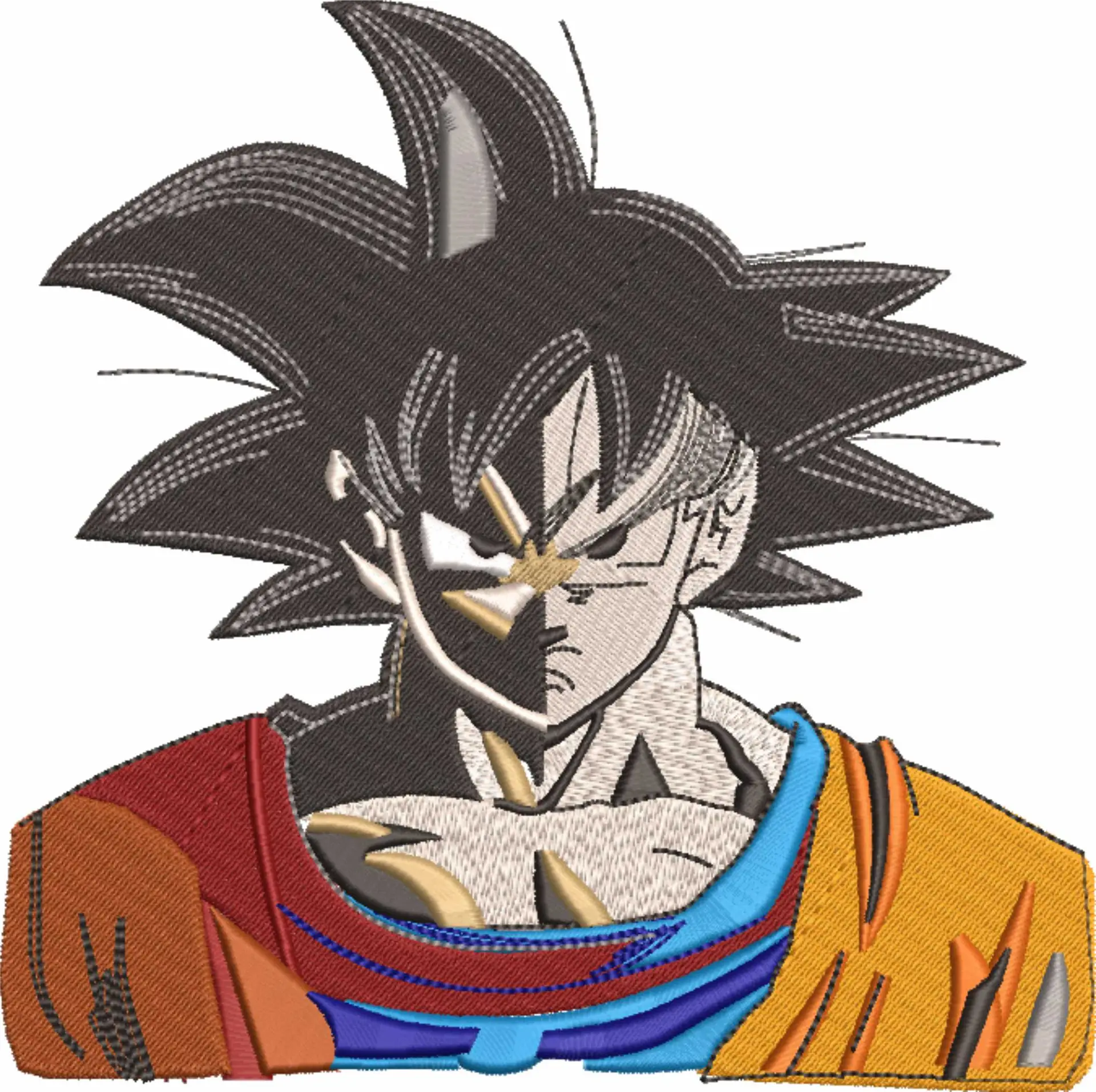 Goku Black Hair - Dragon Ballz - Anime - Nike embroidery design - instant download — view 4