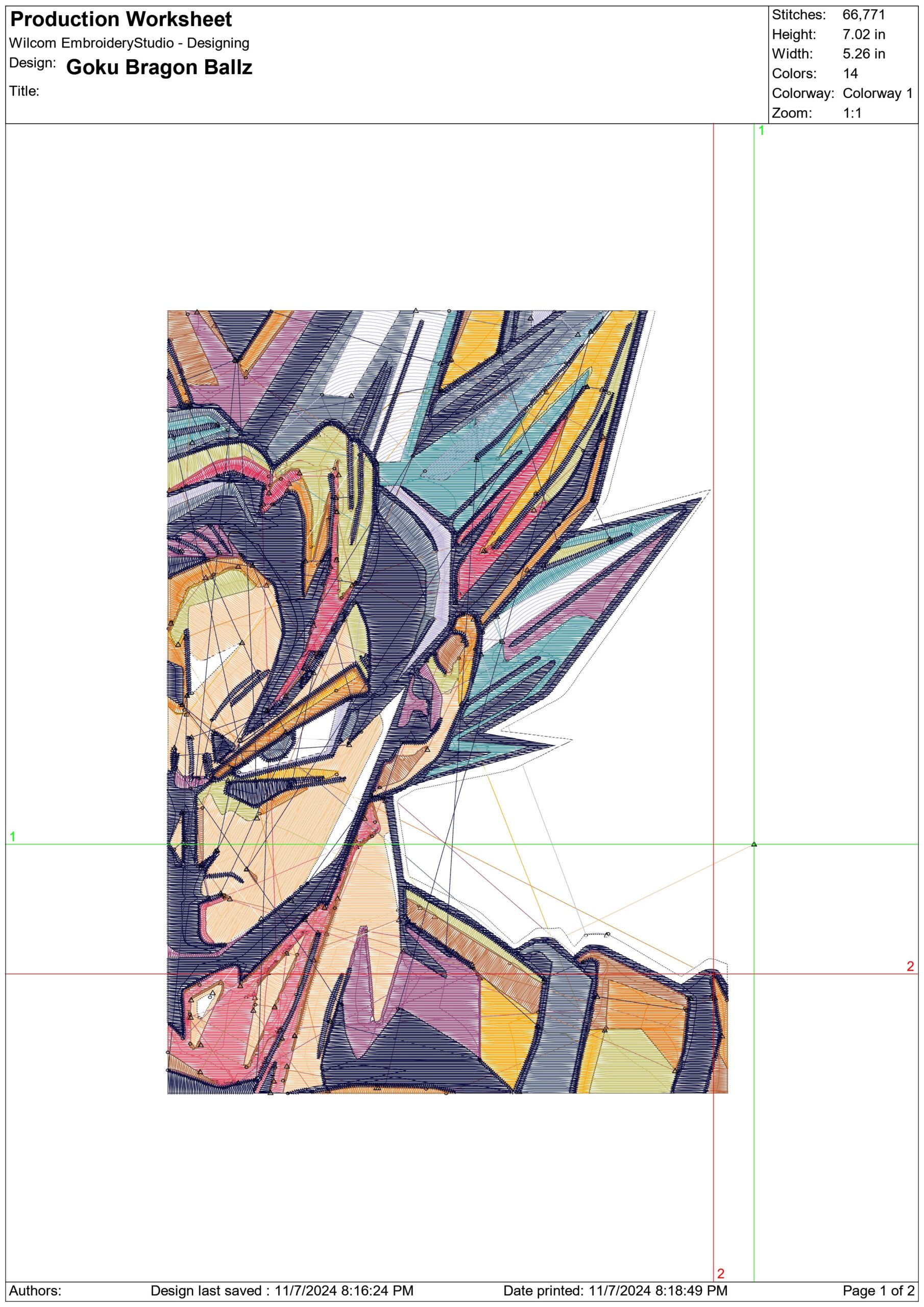 Goku half face - Dragon Ballz - Anime - Nike embroidery design - instant download — view 2