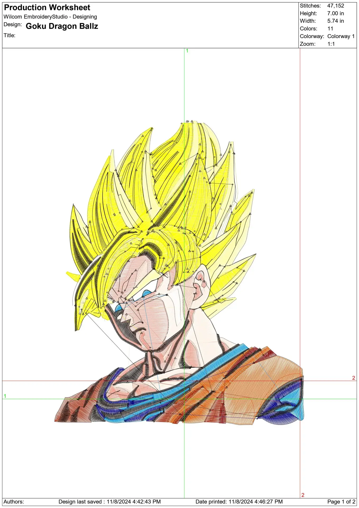 Goku Dragon Ballz - Anime - Nike embroidery design - instant download — view 2