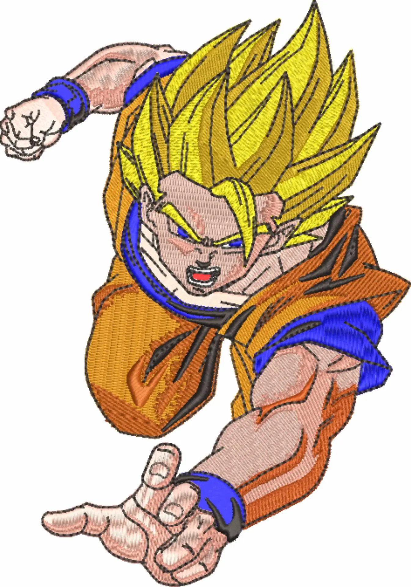 Goku Flying Punch Dragon Ballz - Anime - Nike embroidery design - instant download — view 3