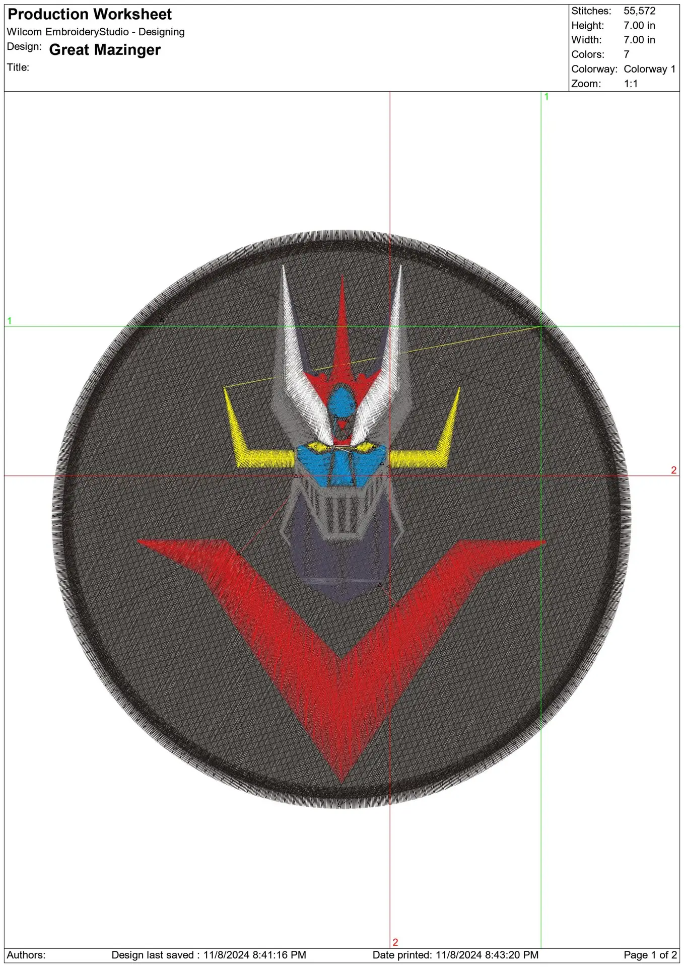 Great Mazinger Dragon Ballz - Anime - Nike embroidery design - instant download — view 2