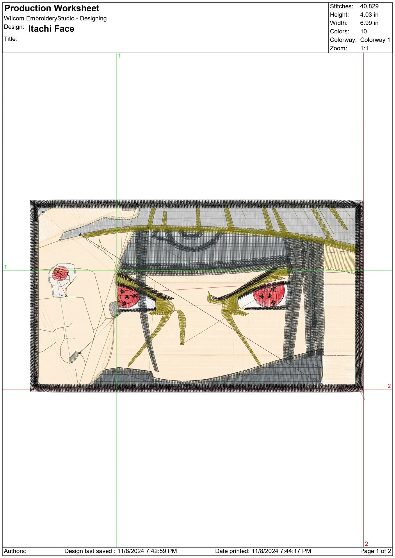 Itachi Face - Anime - Nike embroidery design - instant download — view 2