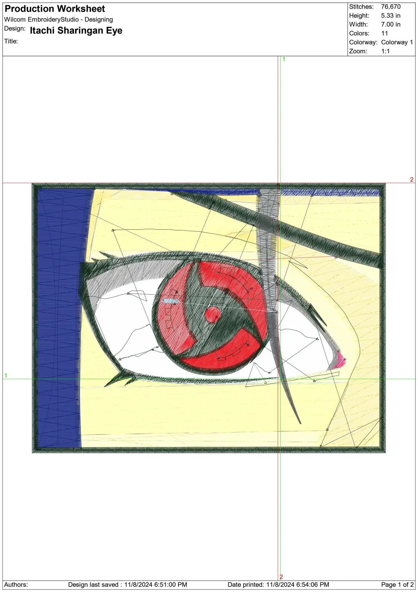 Itachi Sharingan Eye - Anime - Nike embroidery design - instant download — view 2
