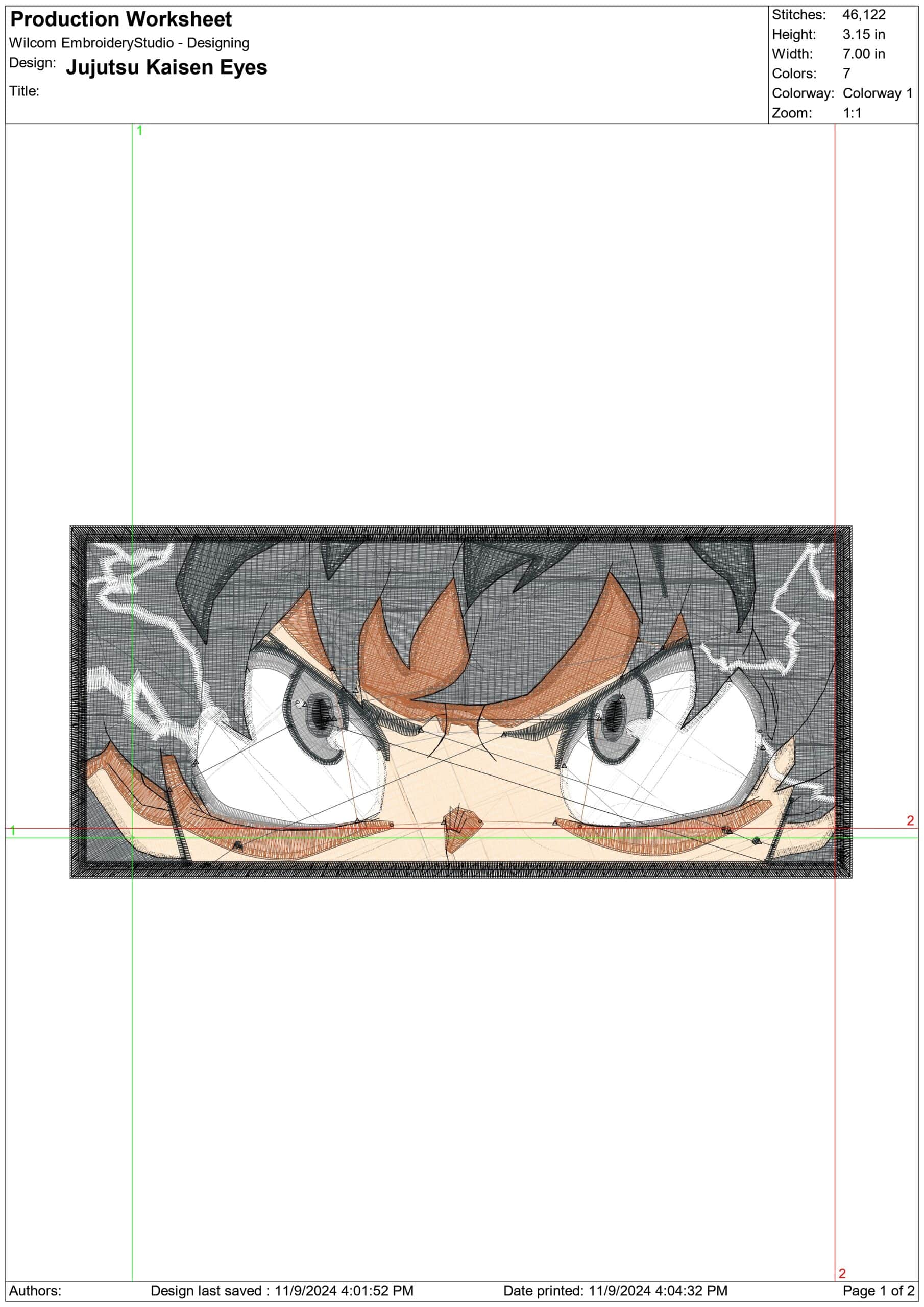 Jujutsu Kaisen Eyes - Anime - Nike embroidery design - instant download — view 2