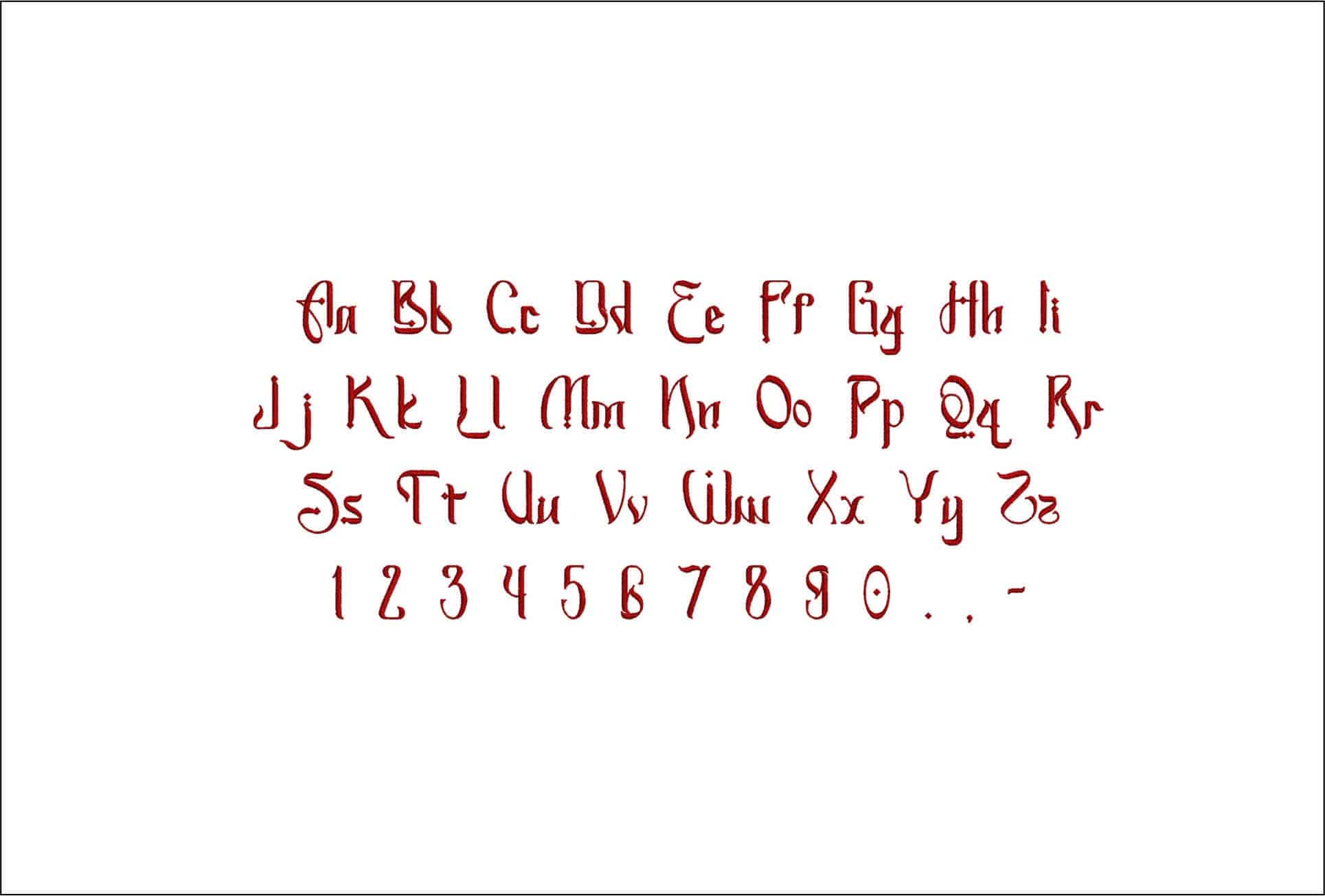 Arabic Embroidery Font Set - 1" 1.5" 2" 2.5" 3" and 4" - Machine Embroidery Alphabet Font - instant download — view 2
