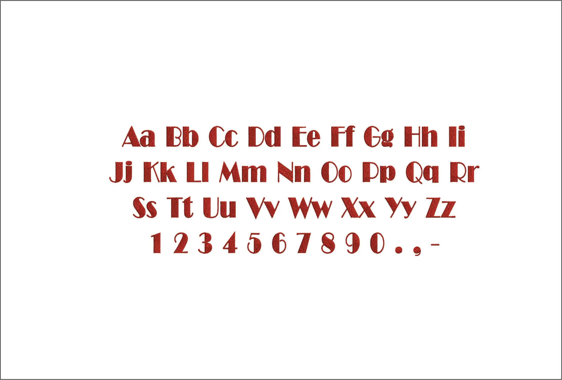 Broadway Embroidery Font Set - 1" 1.5" 2" 2.5" 3" and 4" - Machine Embroidery Alphabet Font - instant download — view 3