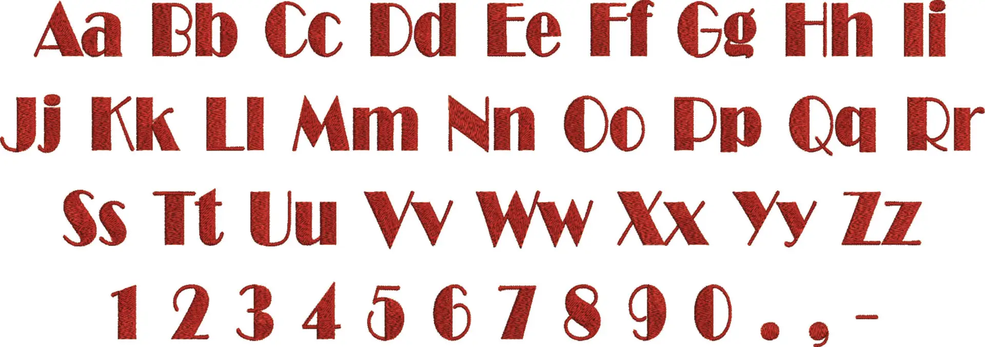Broadway Embroidery Font Set - 1" 1.5" 2" 2.5" 3" and 4" - Machine Embroidery Alphabet Font - instant download — view 4