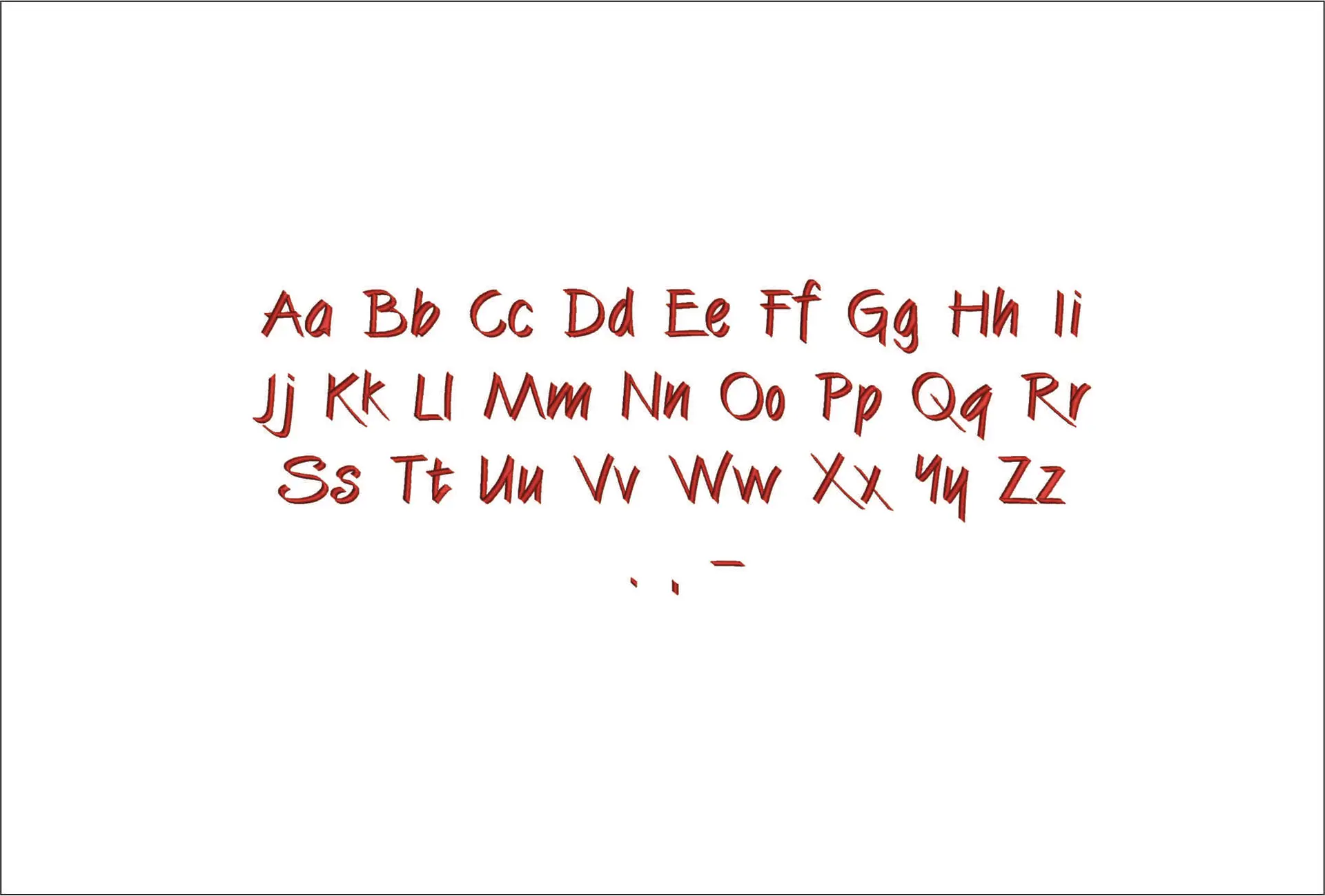 Calibrush Embroidery Font Set - 1" 1.5" 2" 2.5" 3" and 4" - Machine Embroidery Alphabet Font - instant download — view 2