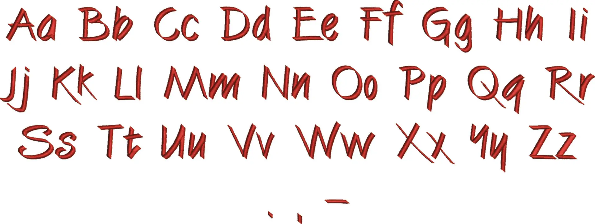 Calibrush Embroidery Font Set - 1" 1.5" 2" 2.5" 3" and 4" - Machine Embroidery Alphabet Font - instant download — view 4